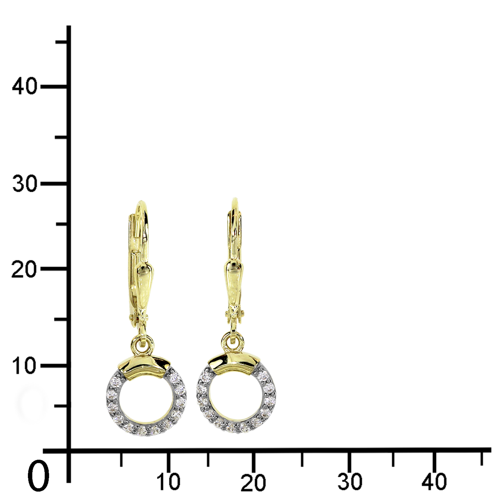 114-160030-0100kbl7ohZUlyWYqm Ohrhänger Gold 333/000, Zirkonia