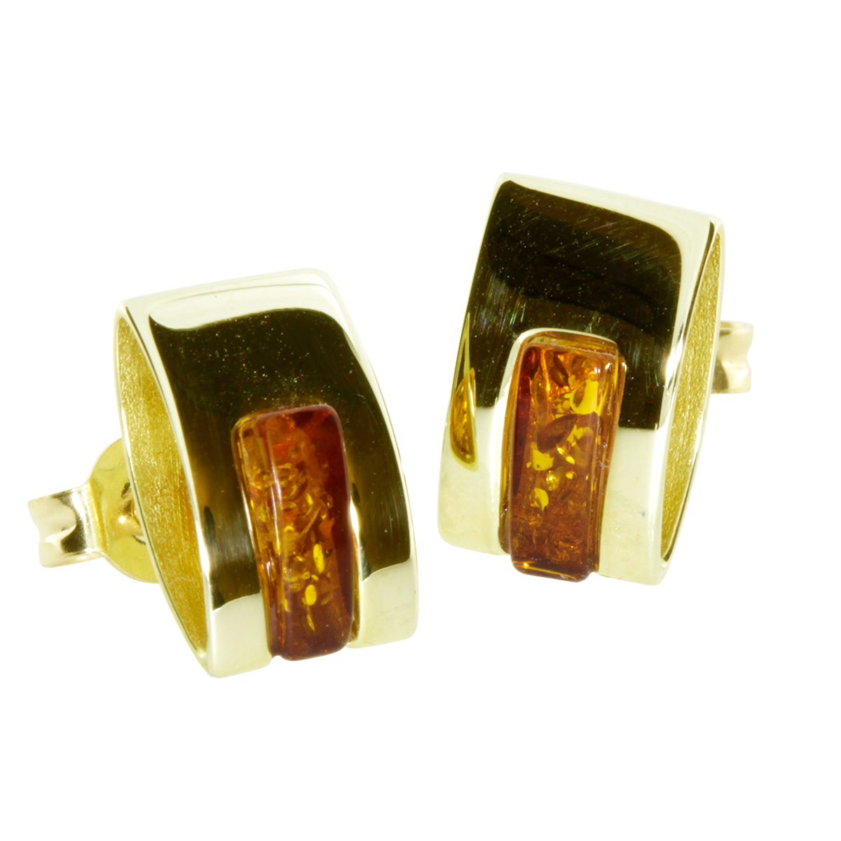 001-163332-0100 Ohrstecker Gold 333/000, Bernstein