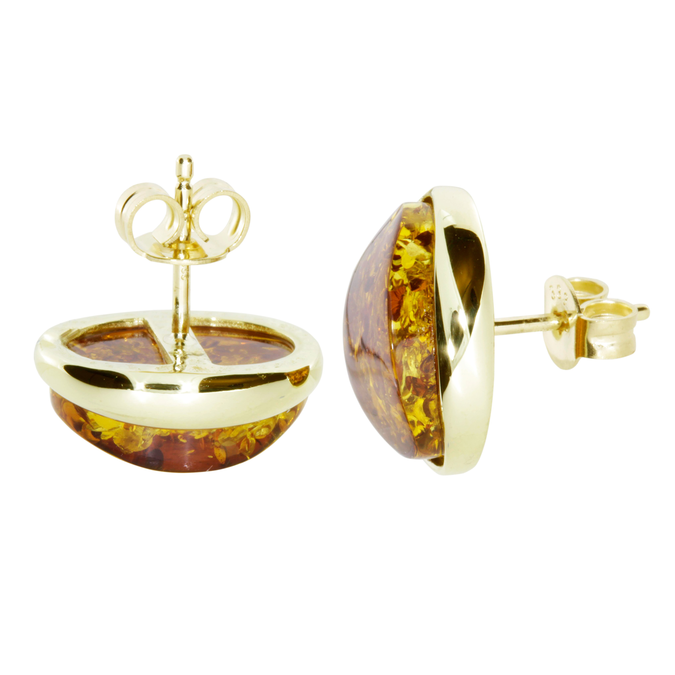 001-163281-00011 Ohrstecker Gold 333/000, Bernstein