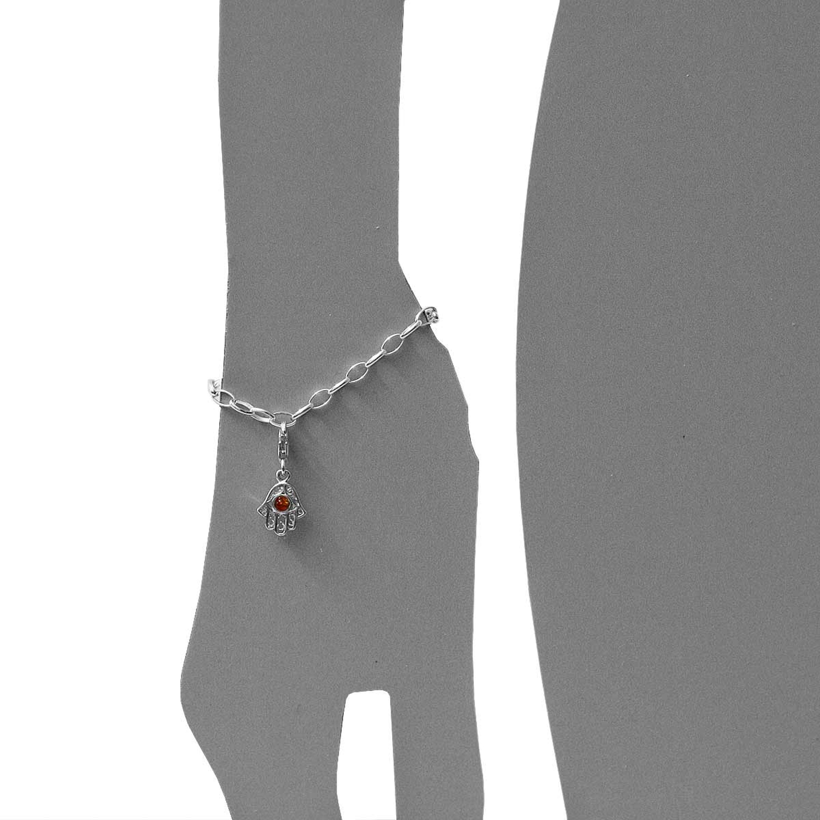 098-200310-0200s Charm Silber 925/000, Hand, Bernstein