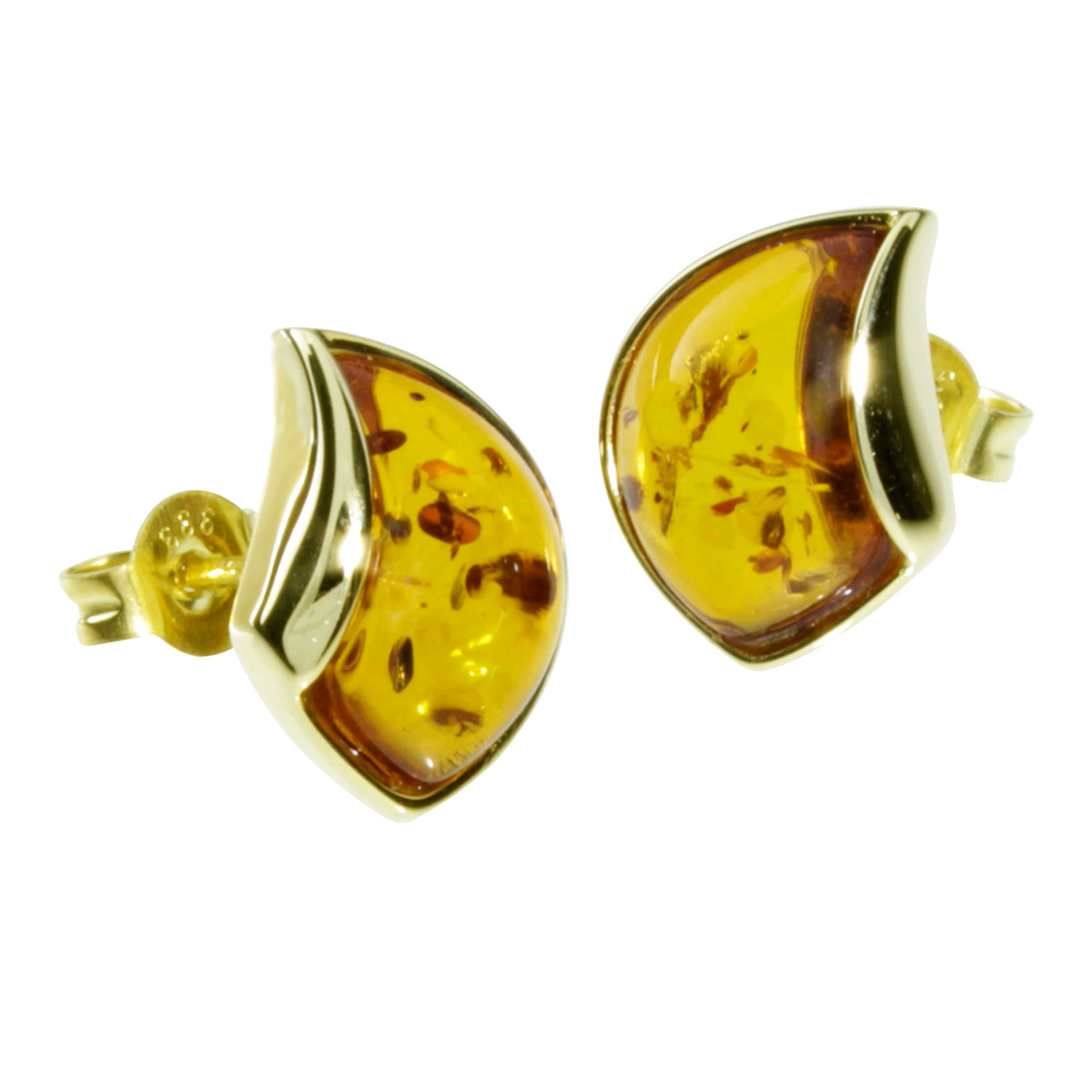 Ohrstecker Gold 333/000, Bernstein