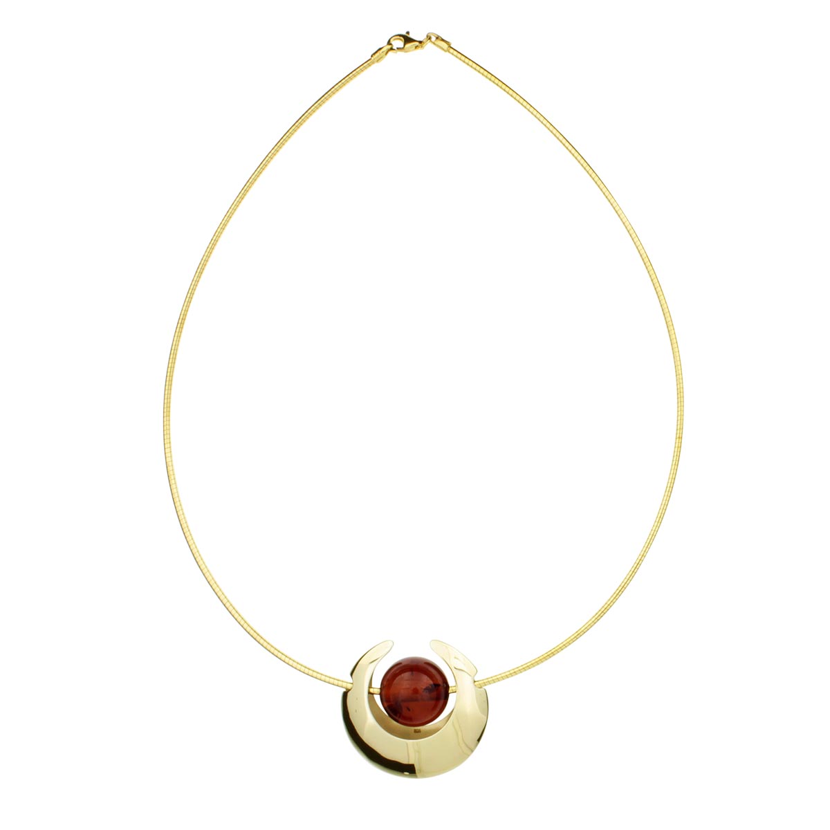 001-203555-22001 Collier Silber vergoldet 925/000, 42 oder 45 cm, Bernstein