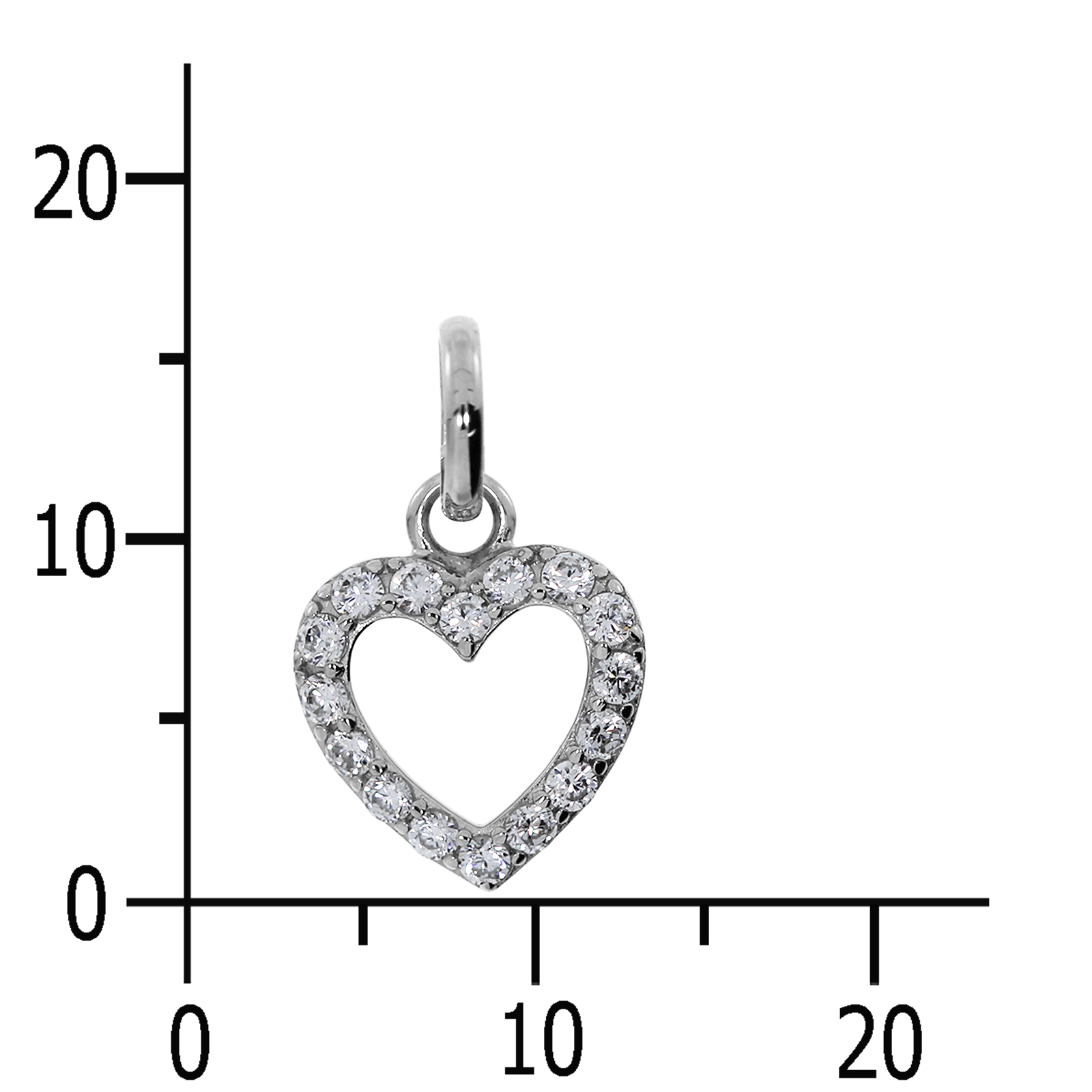 Anhänger "Herz", Silber 925/000, Zirkonia Anhänger "Herz", Silber 925/000, Zirkonia
