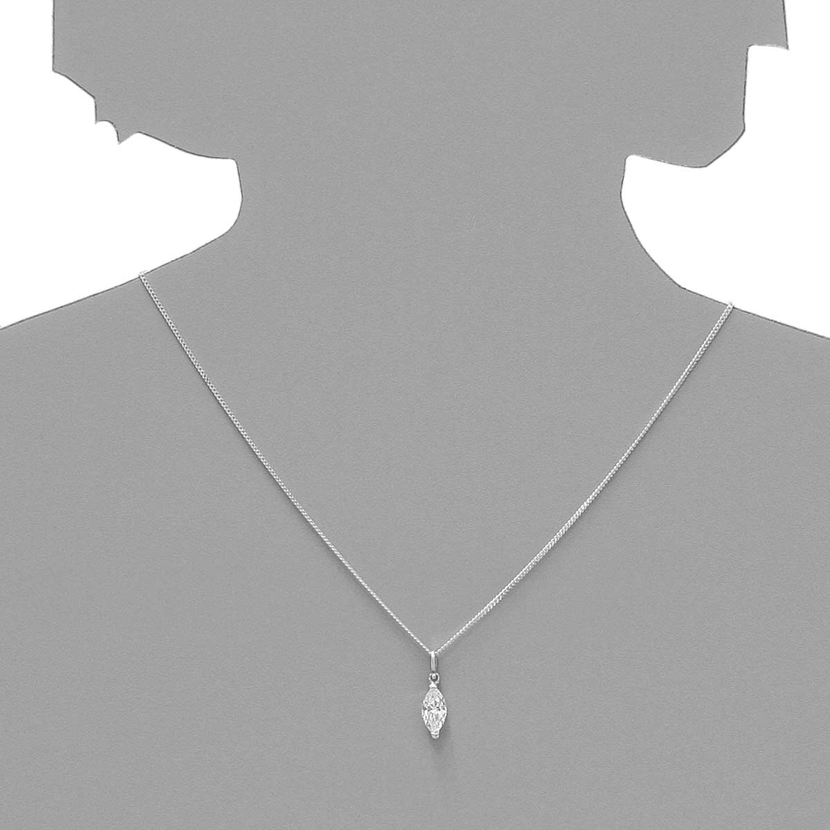 043-201674-A142s Kette mit Anhänger Silber 925/000, Zirkonia, weiß, 42 cm