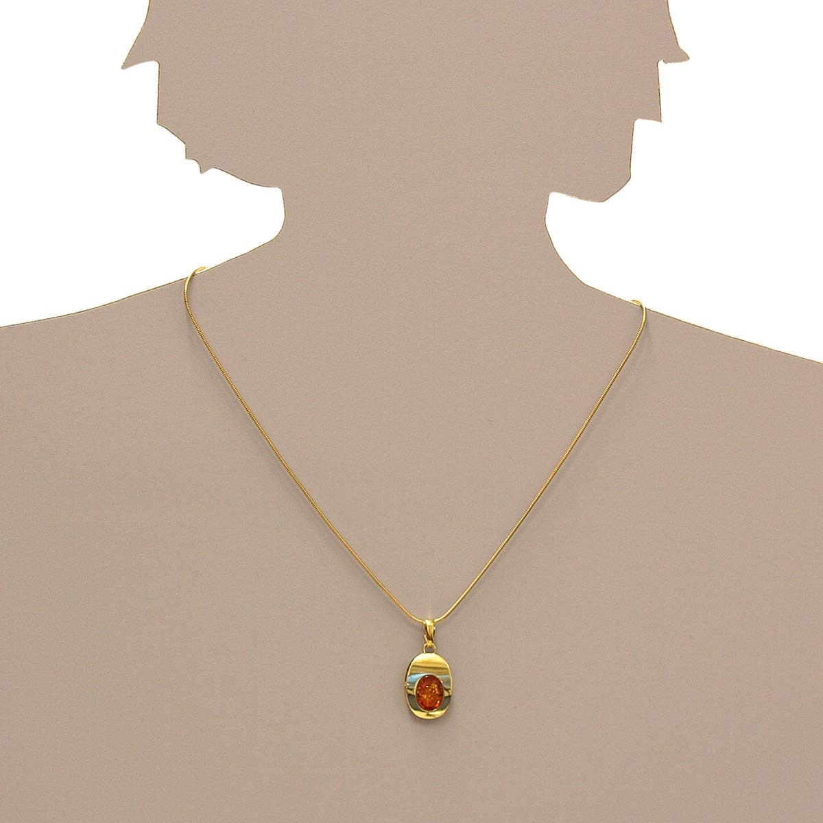 001-103442-0001s Anhänger Gold 333/000, Bernstein