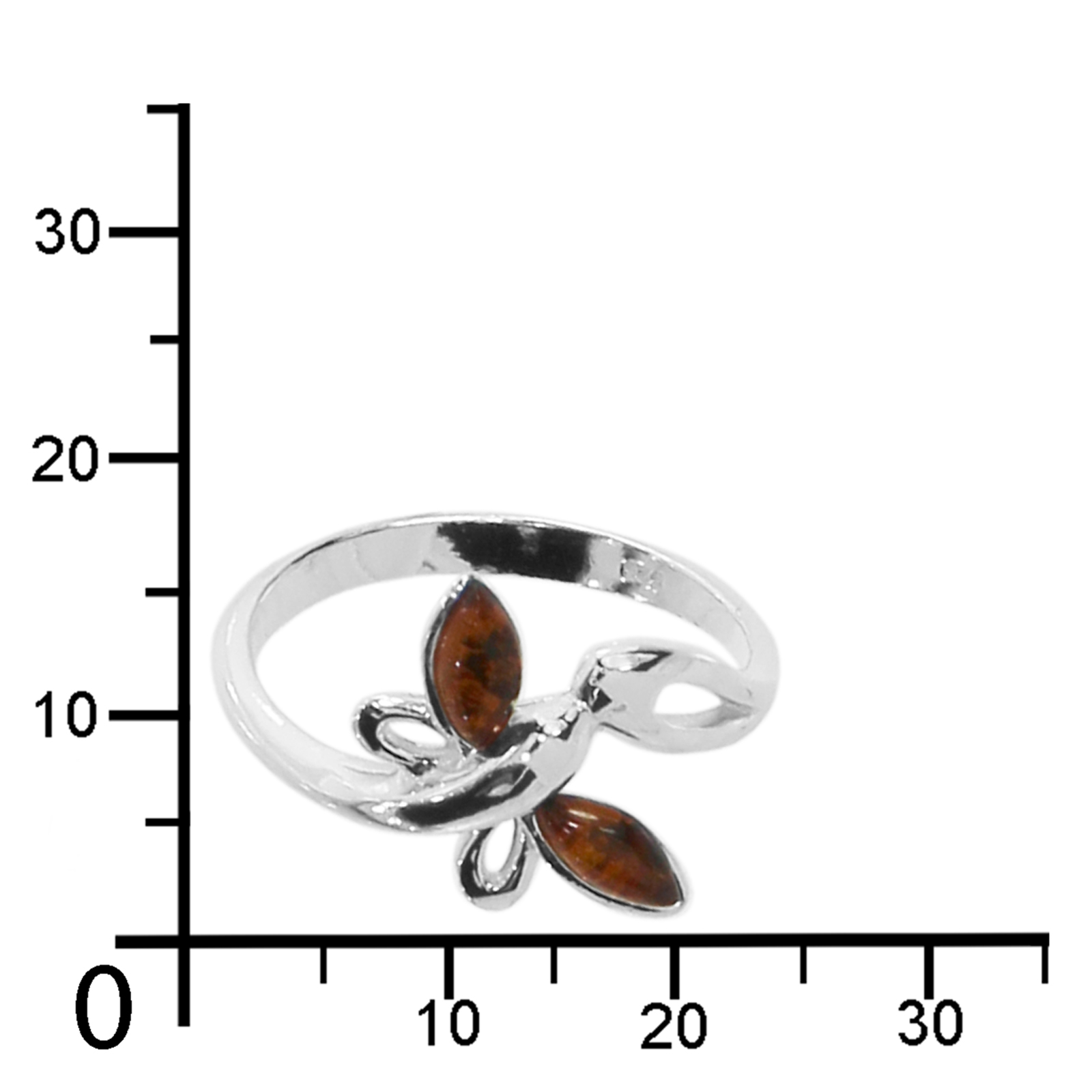 Ring Silber 925/000 "Schmetterling", Bernstein -Größe wählbar-  Ring Silber 925/000 "Schmetterling", Bernstein -Größe wählbar-