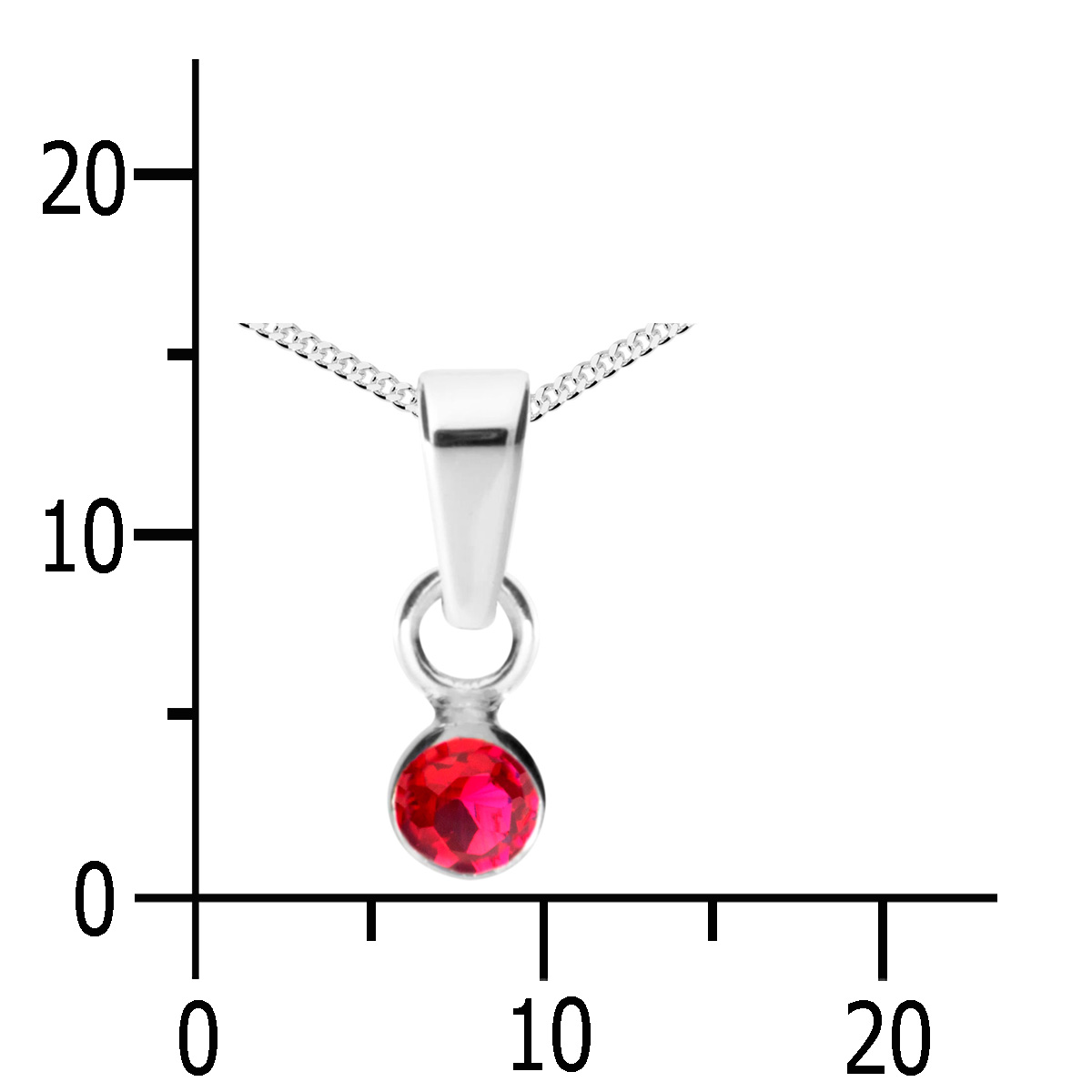 001-203642-A342k Kette mit Anhänger Silber 925/000, 42 cm, sy. Rubin