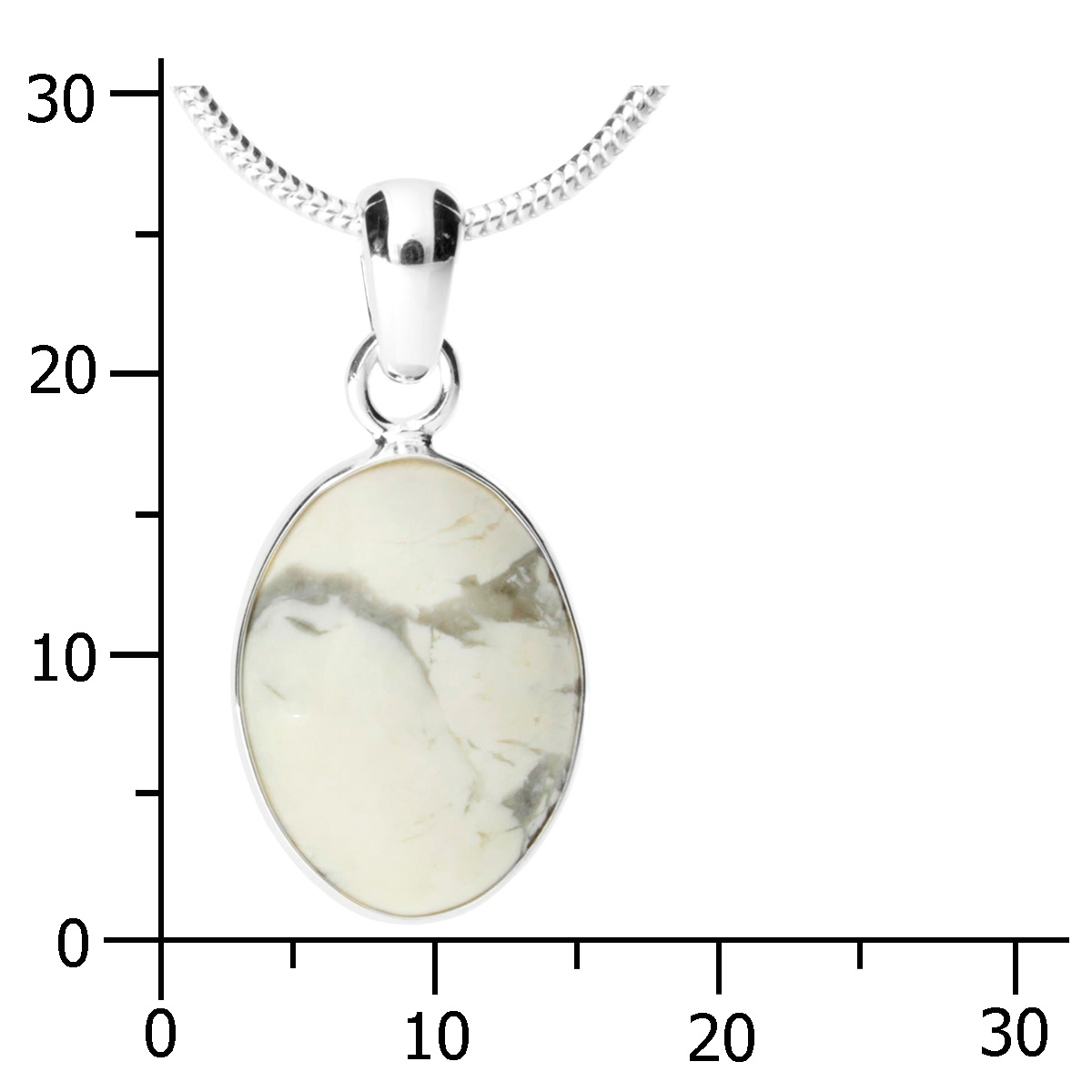 001-203647-A442k Kette mit Anhänger Silber 925/000, 42 cm, Howlith