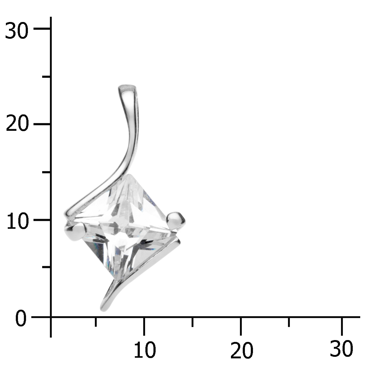 043-201652-0100k Anhänger Silber 925/000, Zirkonia, weiß