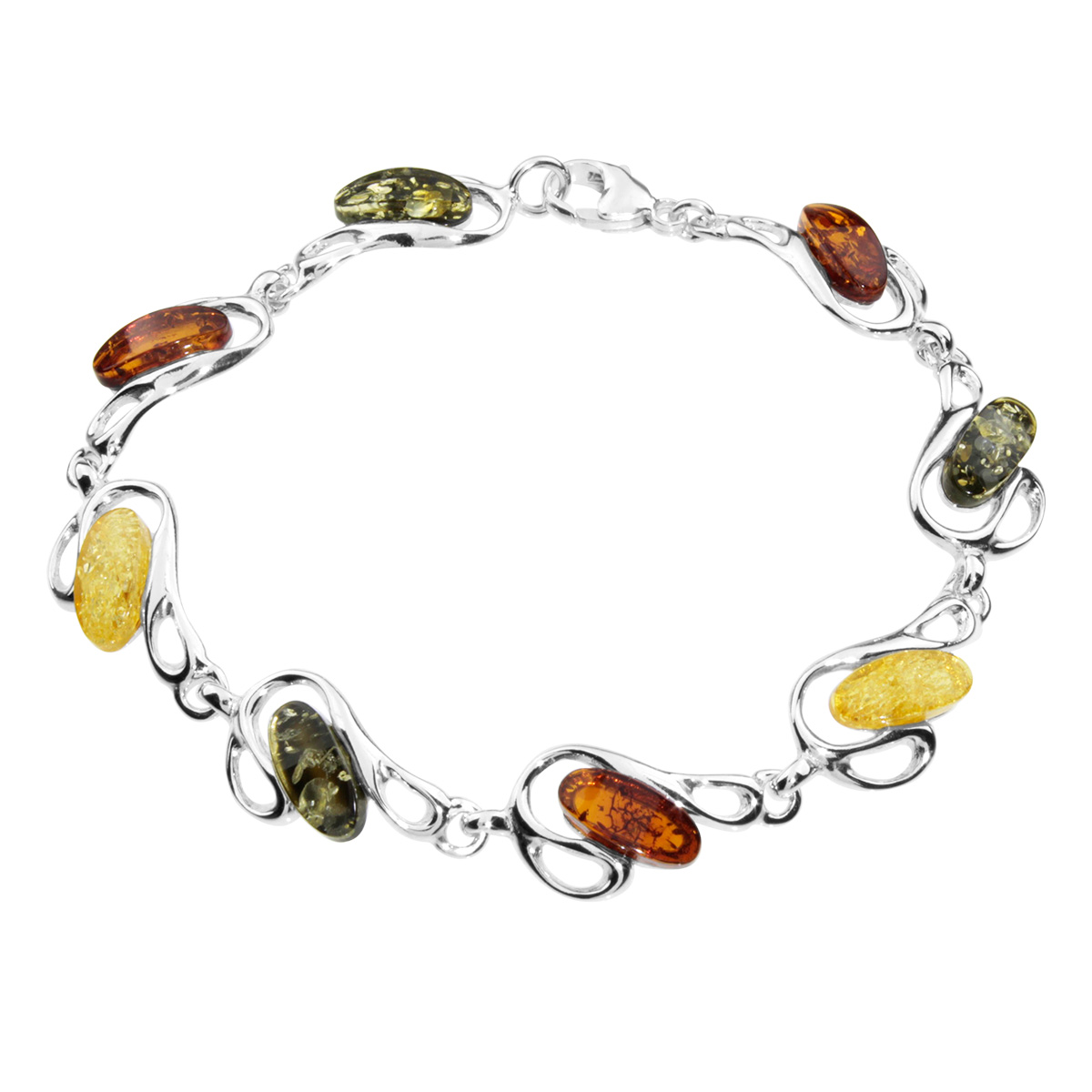 089-210153-0100 Armband, Silber 925/000, Bernstein