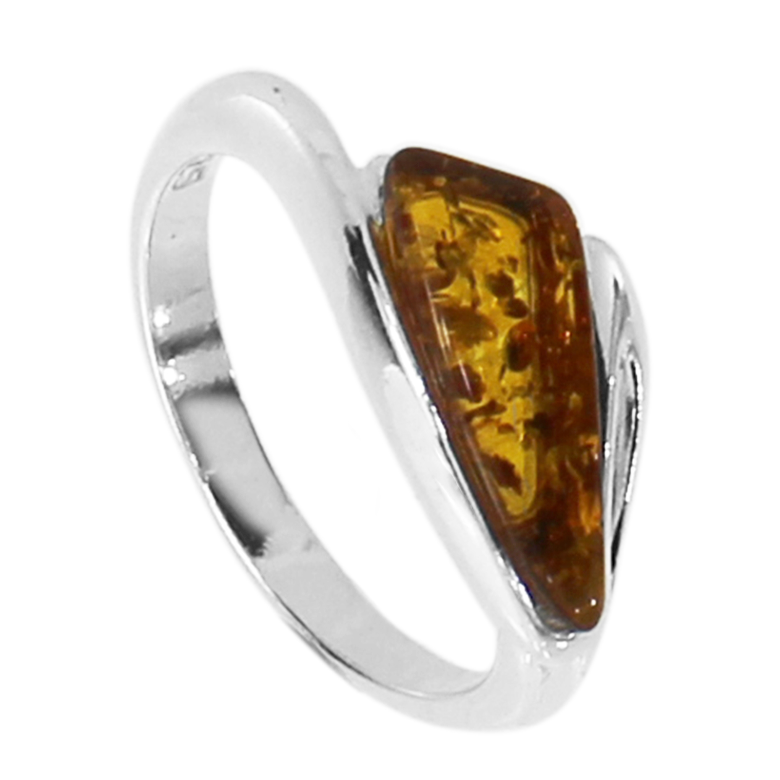 Ring Silber 925/000, Bernstein -Größe wählbar-    