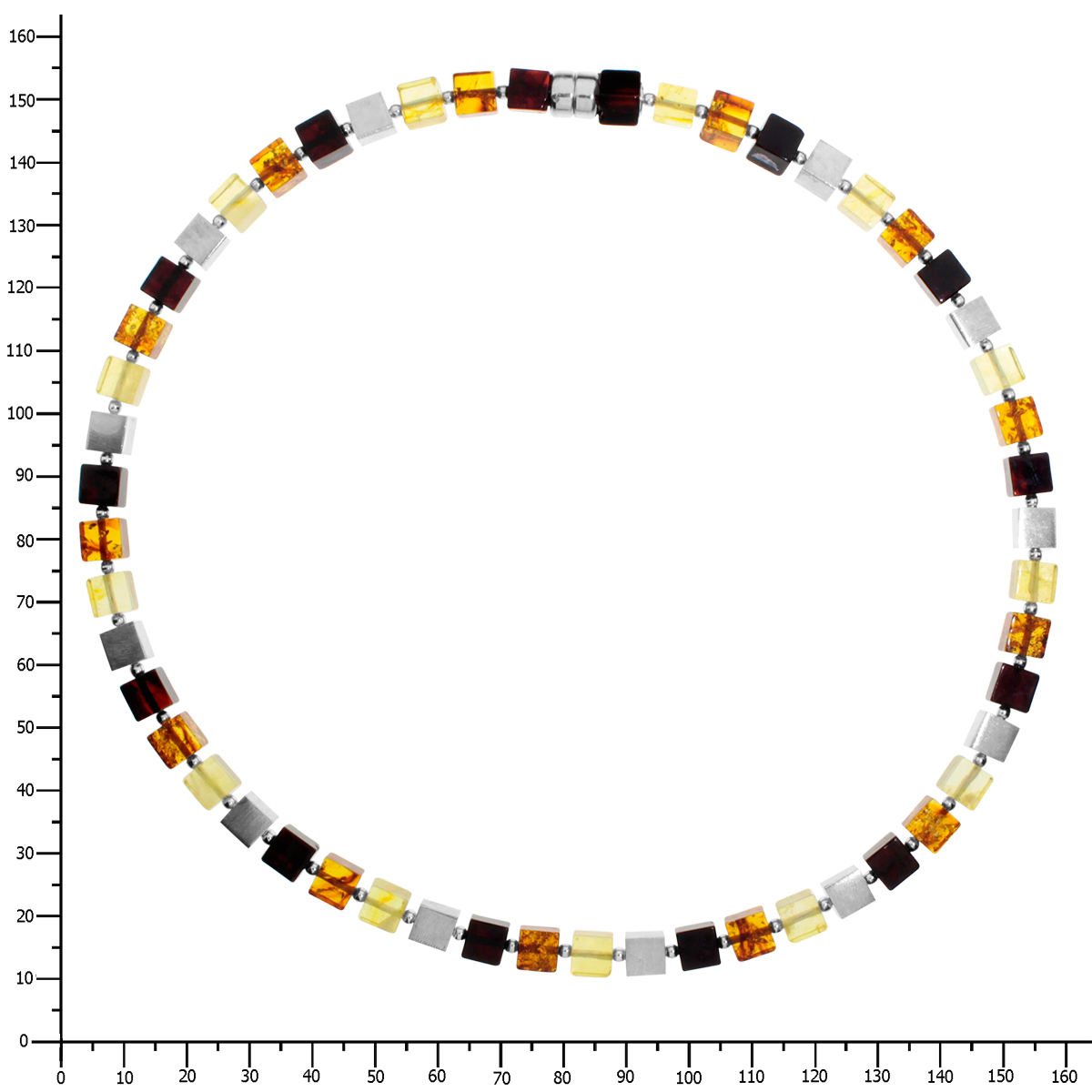 099-440213-6642k Set Silber 925/000, Bernstein-Würfel, Magnetverschluß