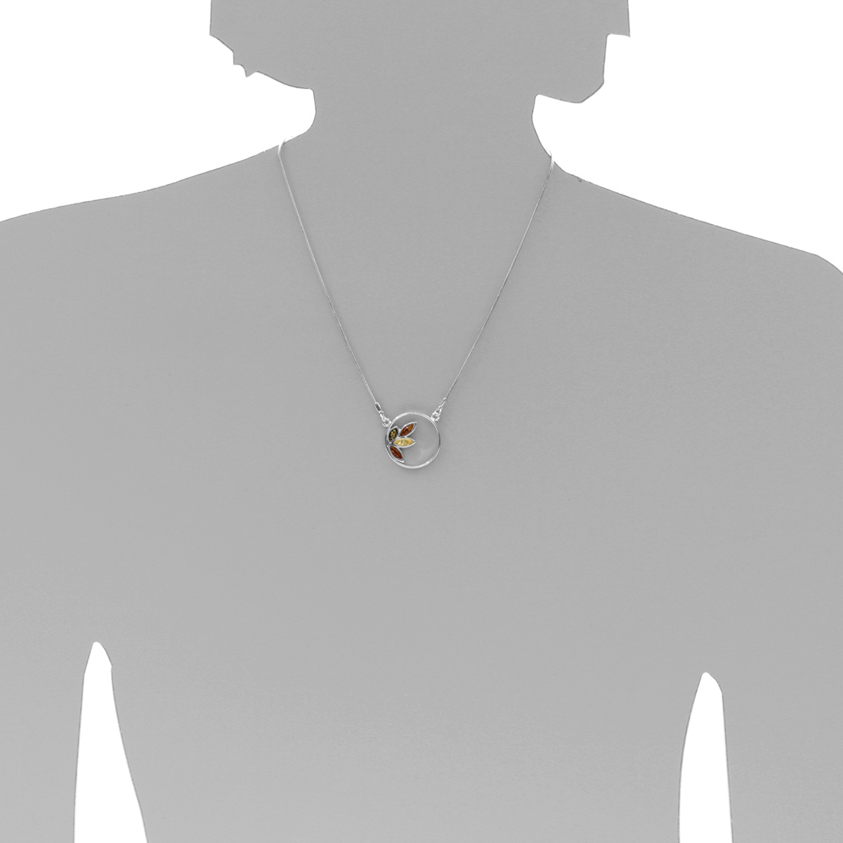 098-295241-0440s Collier Silber 925/000, 44 cm, Bernstein