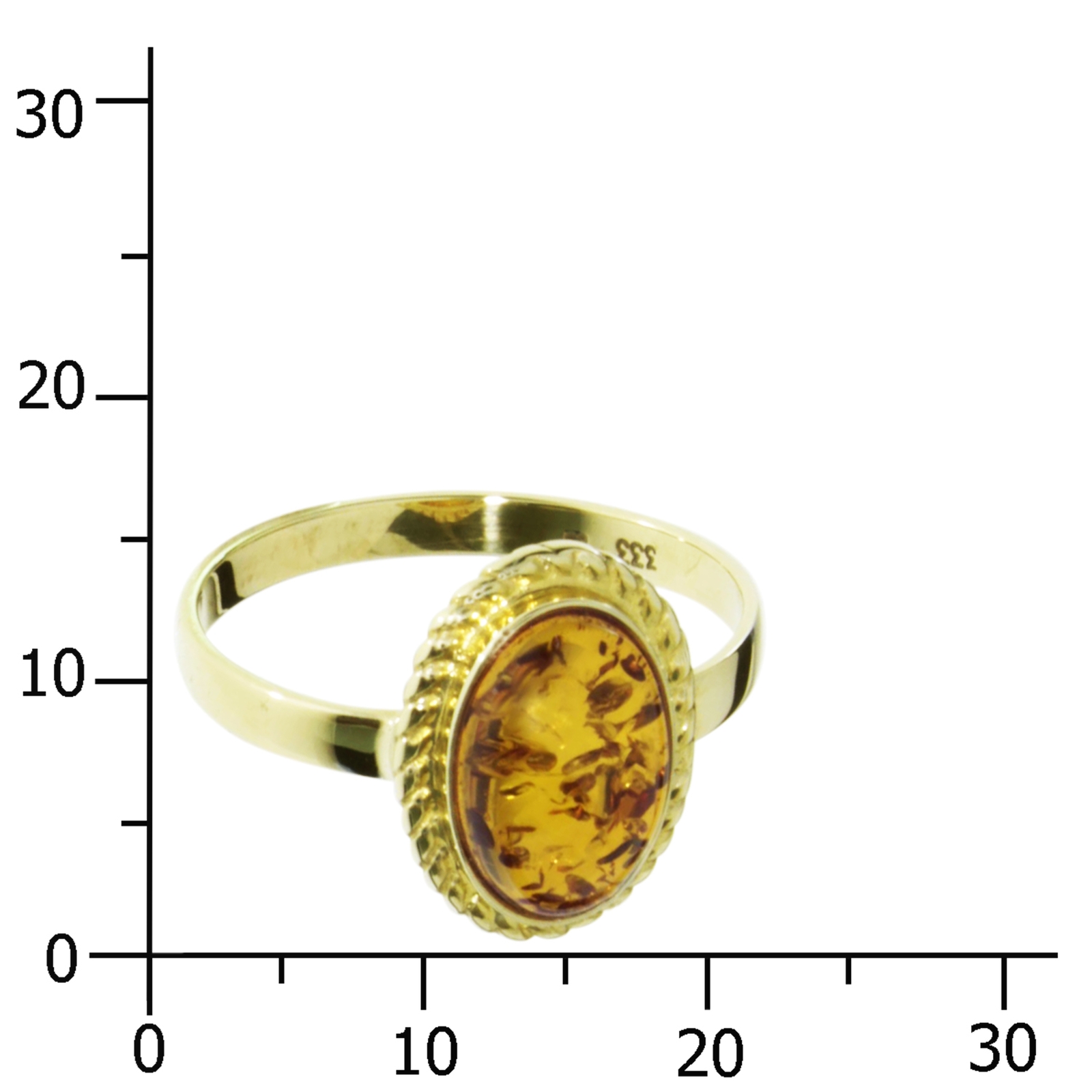 Ring Gold 333/000, Bernstein -Größe wählbar-