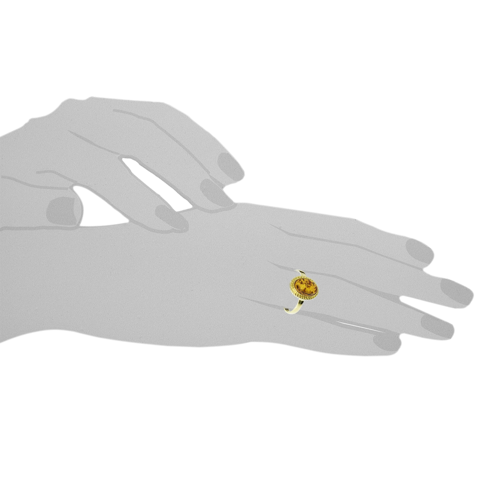 Ring Gold 333/000, Bernstein -Größe wählbar-