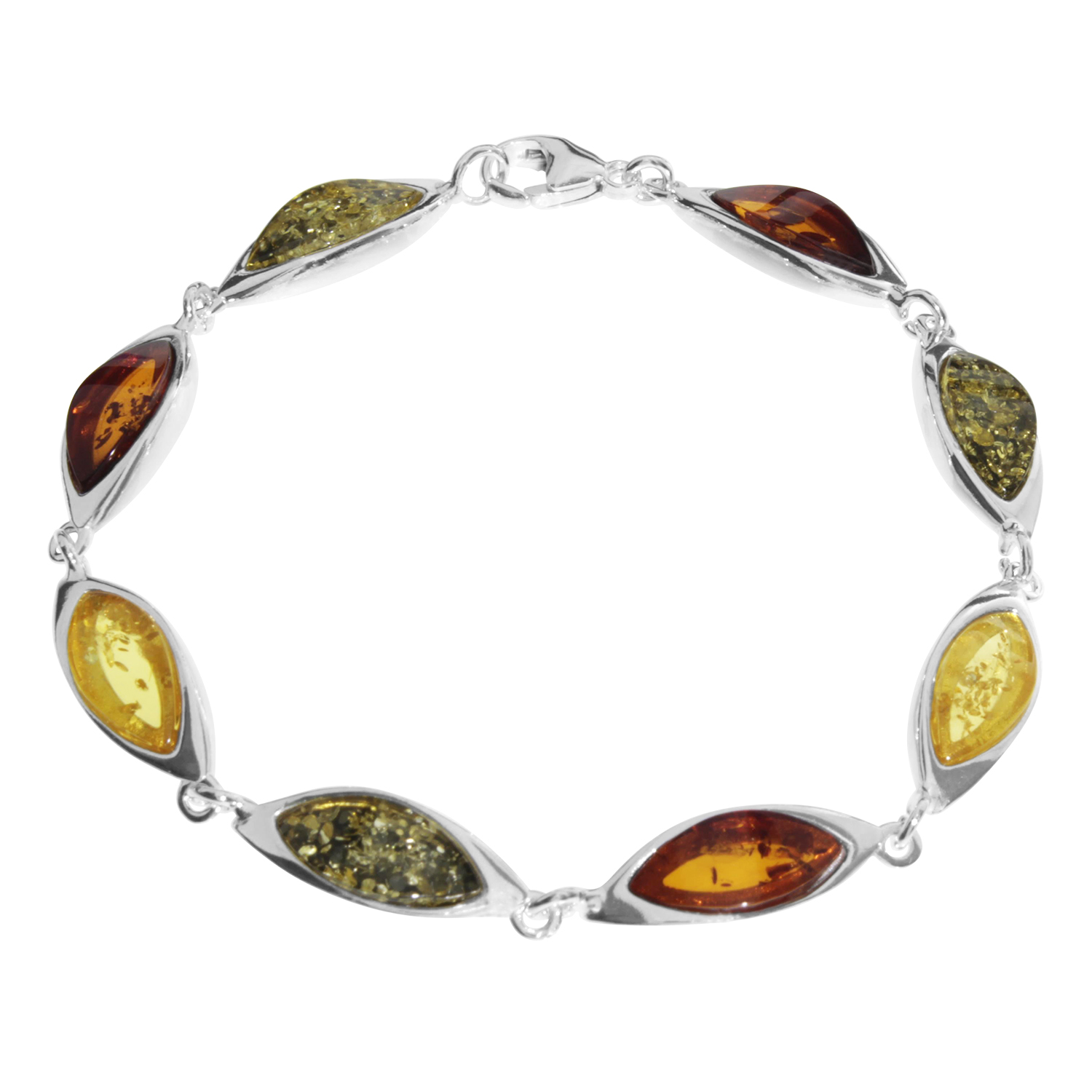 089-210173-0100 Armband, Silber 925/000,  Bernstein