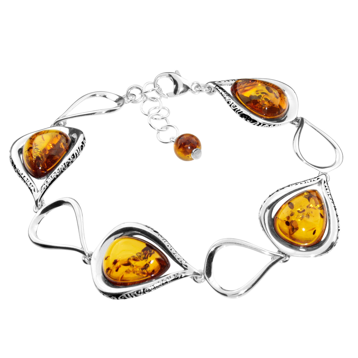 105-210122-0100 Armband, Silber 925/000, Bernstein