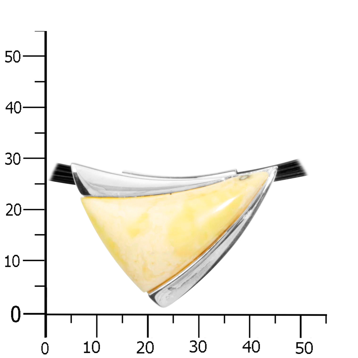 550947037k Nyloncollier 13/45 cm, Silber 925/000, Bernstein- Unikat