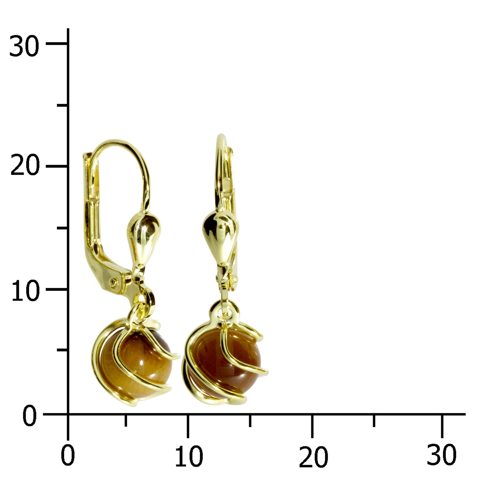 Ohrhänger Gold 333/000, Tigerauge Ohrhänger Gold 333/000, Tigerauge