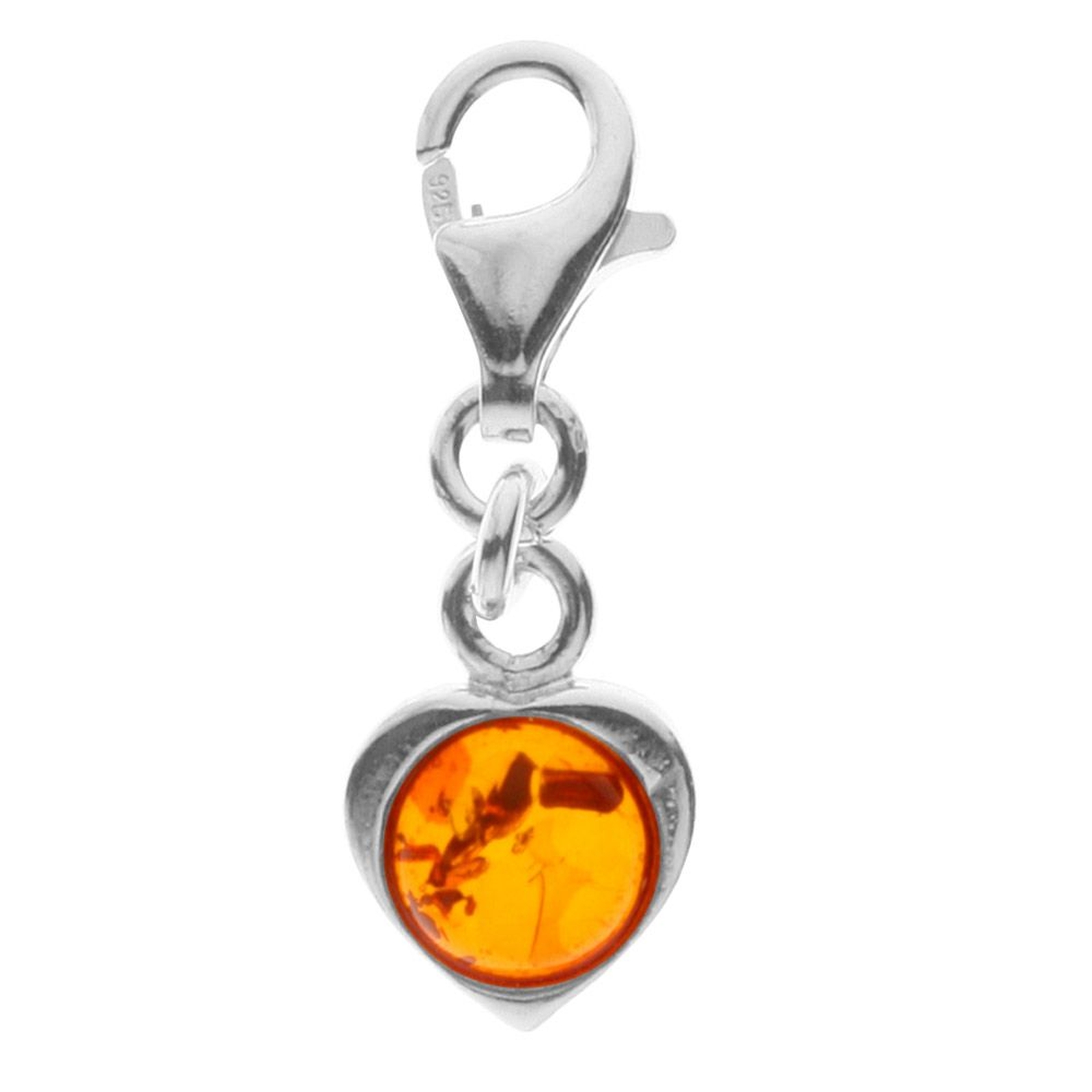 098-200560-0200 Charm Silber 925/000, Herz, Bernstein
