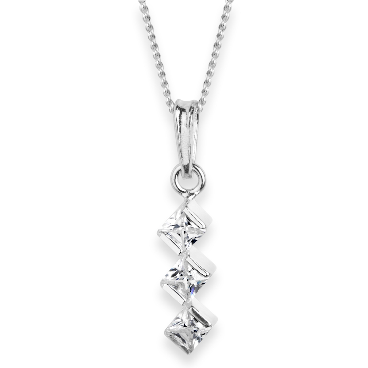 043-201663-A142prMxbevtUFjtI Kette mit Anhänger Silber 925/000, Zirkonia, weiß, 42 cm