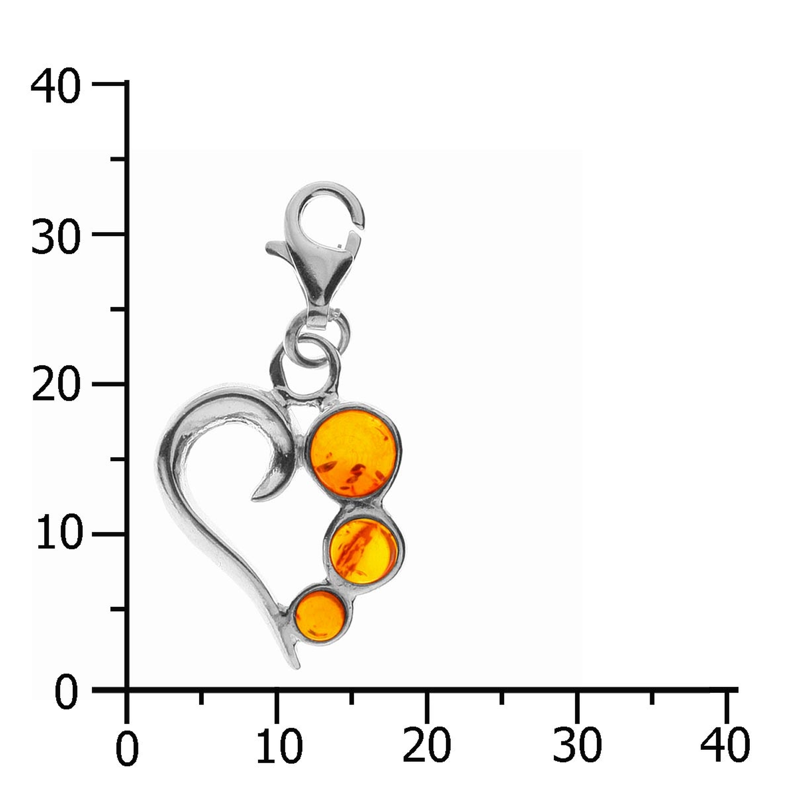 098-200290-0200k Charm Silber 925/000, Herz, Bernstein