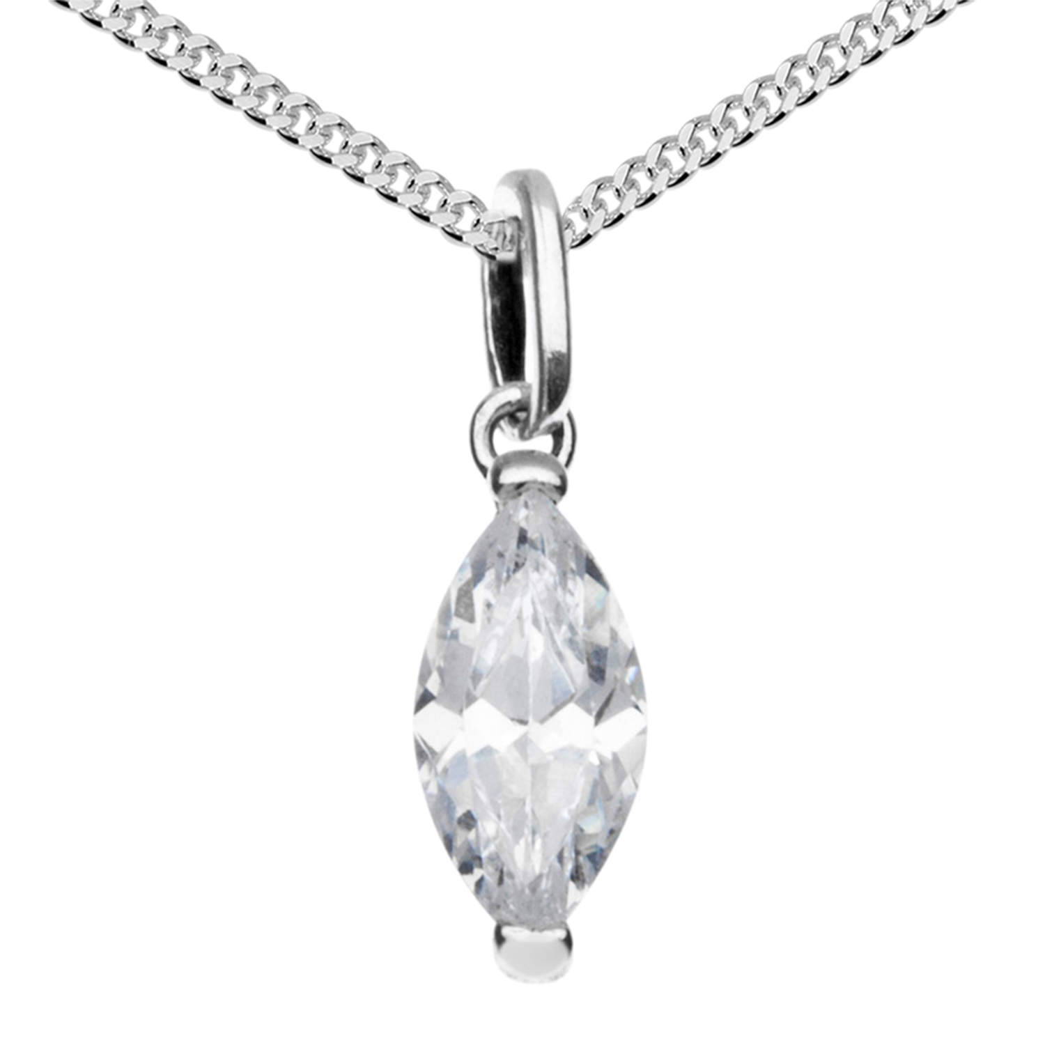 043-201674-A142 Kette mit Anhänger Silber 925/000, Zirkonia, weiß, 42 cm