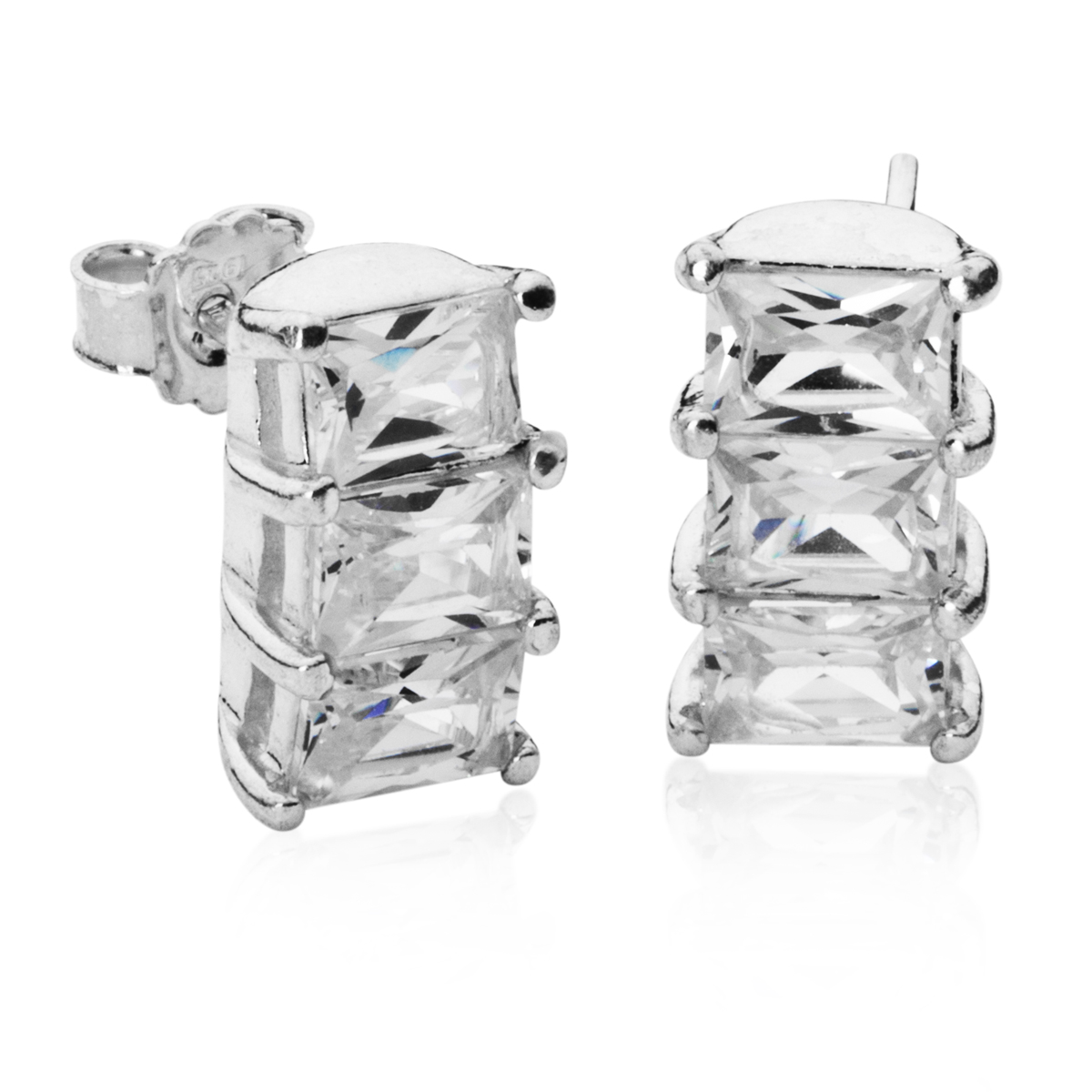 043-261665-0100 Ohrstecker Silber 925/000, Zirkonia, weiß