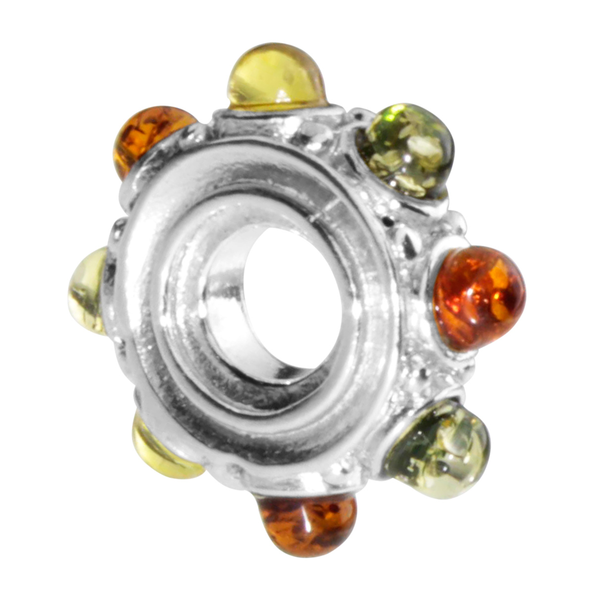 098-208000-0300 Bead Silber 925/000, Bernstein