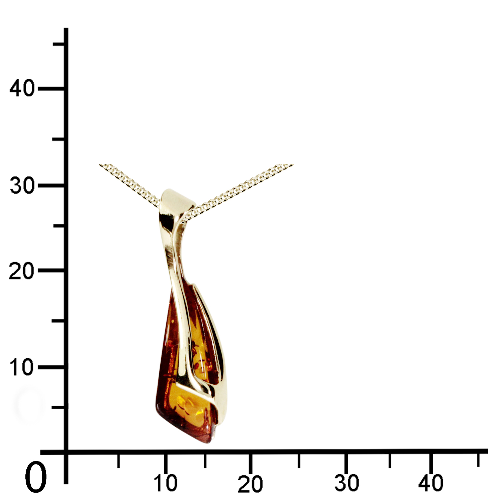 Kette mit Anhänger Gold 375/000,  42 oder 45 cm, Bernstein Kette mit Anhänger Gold 375/000,  42 oder 45 cm, Bernstein