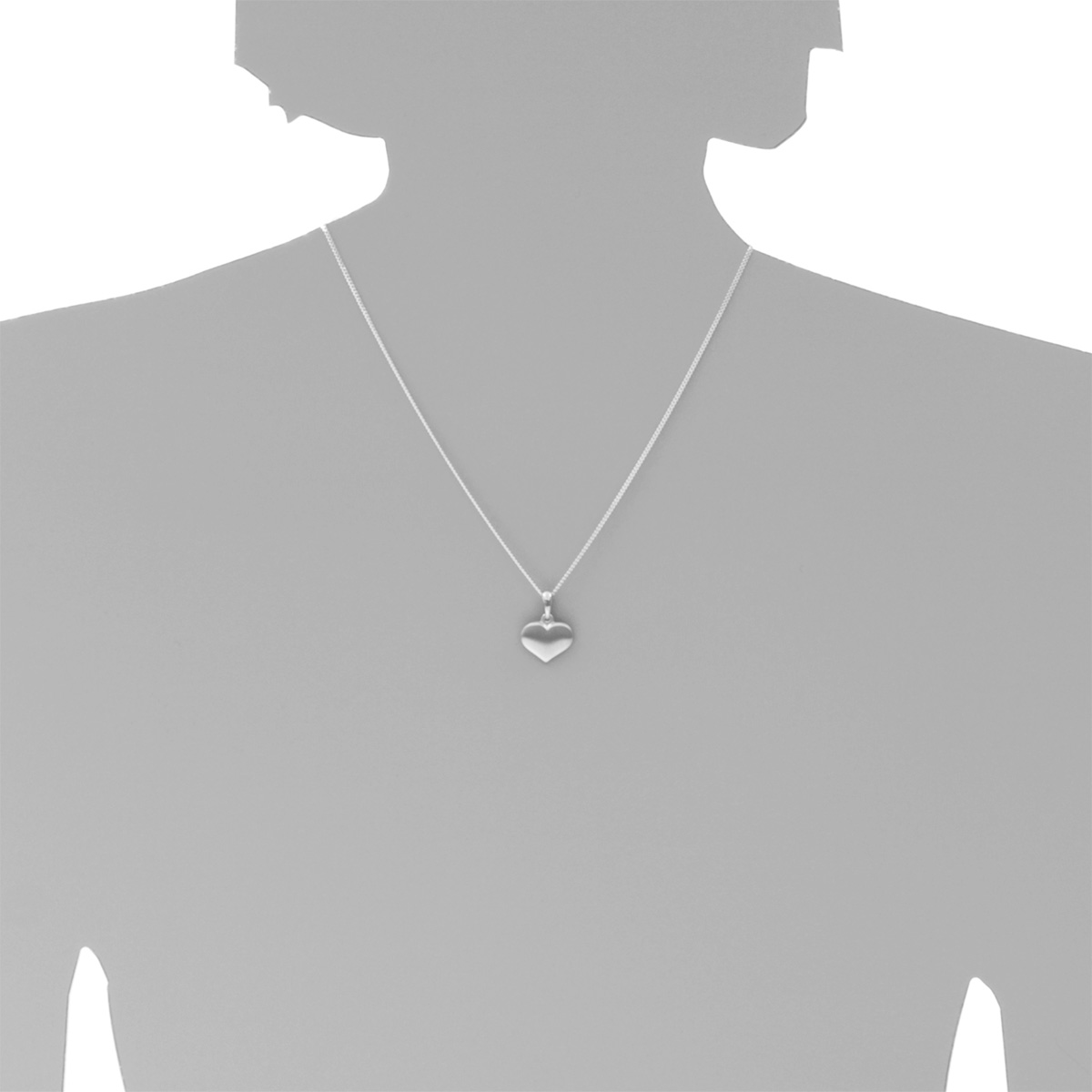 001-203635-A242s Kette mit Anhänger, Silber 925/000, Herz, matt, 42 oder 45 cm