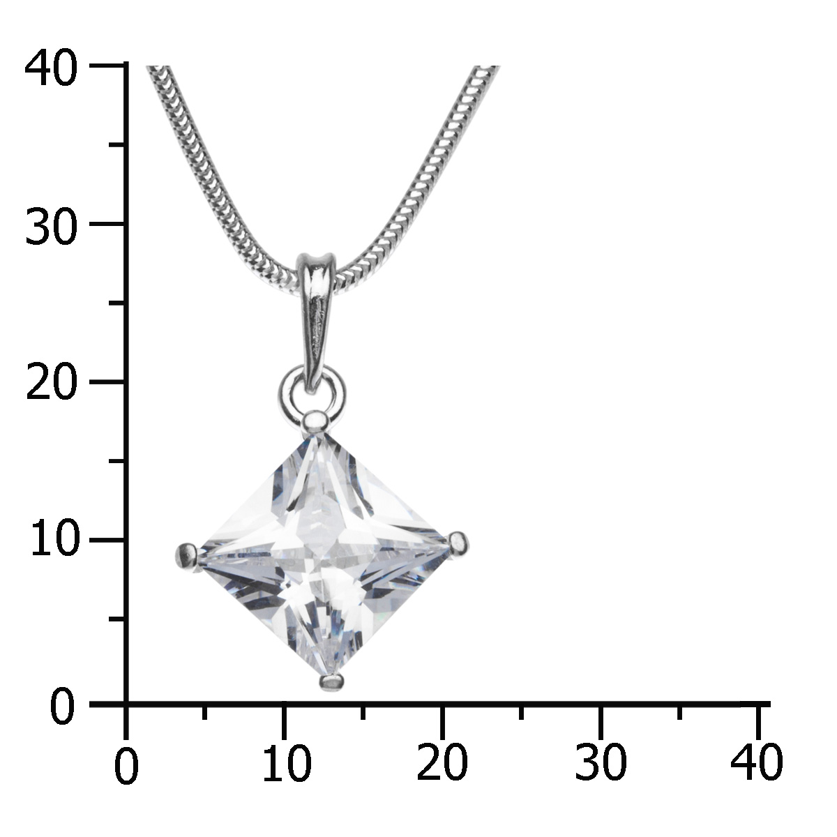 043-201675-A142k Kette mit Anhänger Silber 925/000, Zirkonia, weiß, 42 cm