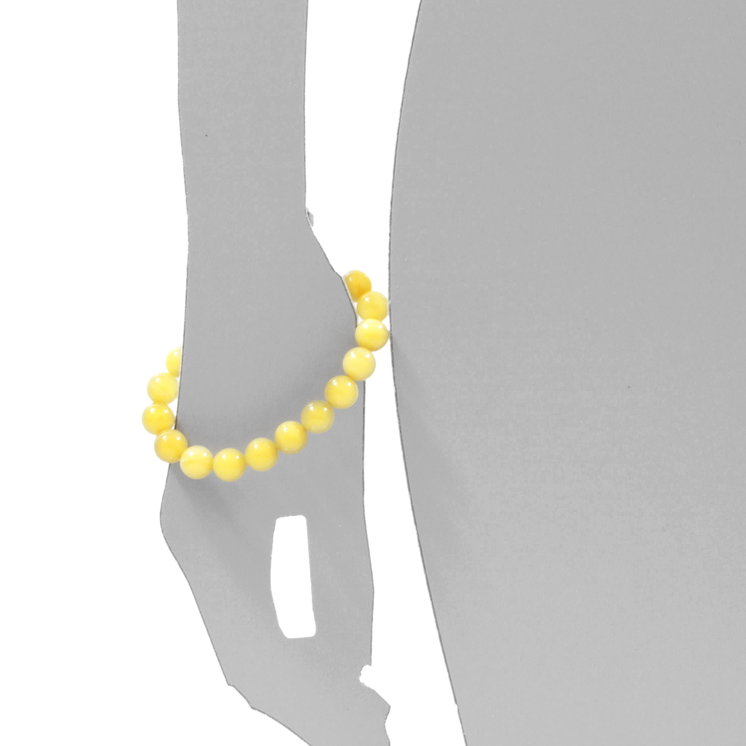 069-98K001-0411s Bernsteinarmband, Kugel 10 mm, 19 cm, Gummizug