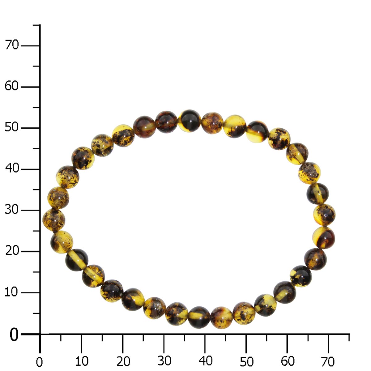 058-410010-0619K Bernsteinarmband, Kugel 6 mm, 19 cm, Gummizug