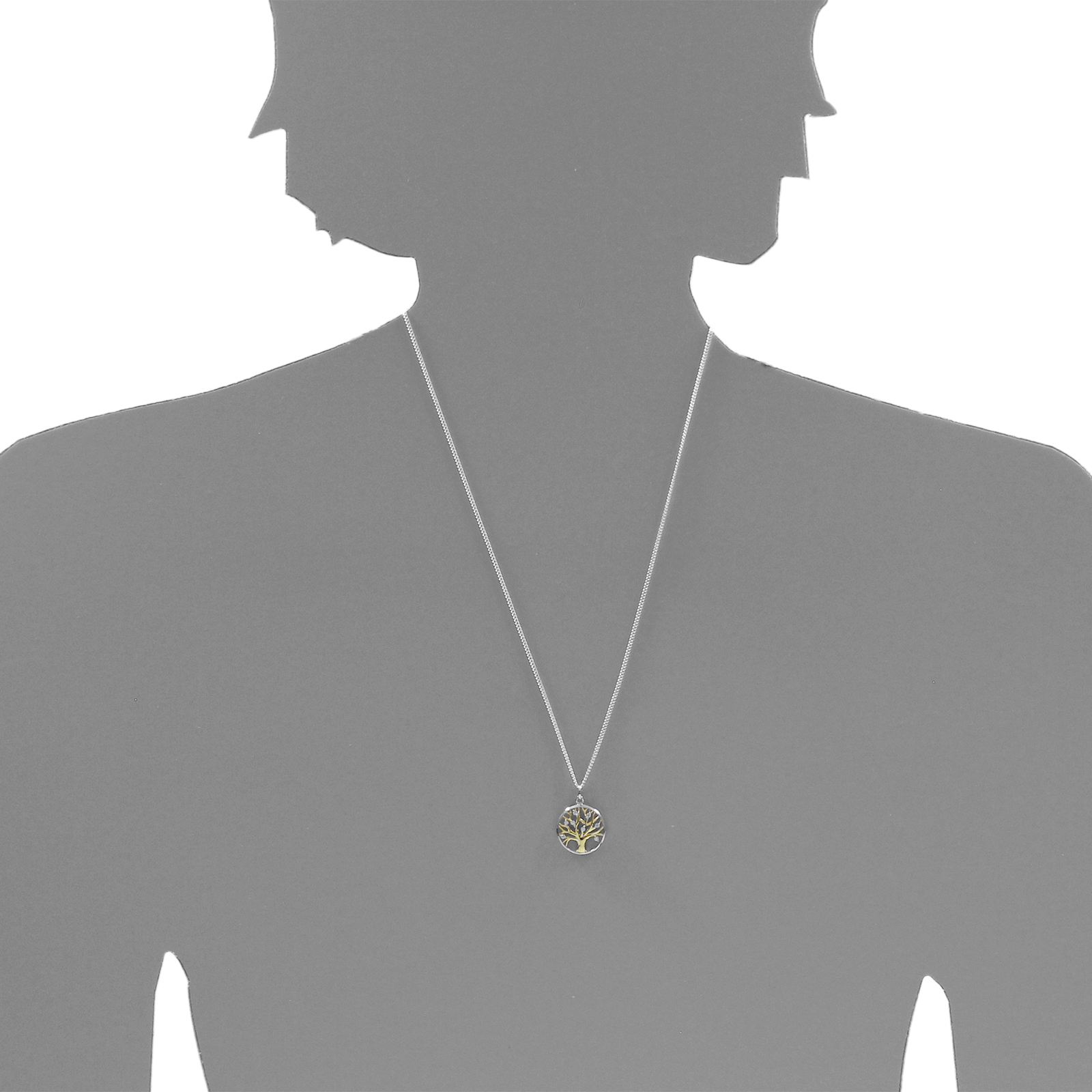 Kette mit Anhänger "Lebensbaum", Silber 925/000,  Zirkonia  -Länge wählbar-    Kette mit Anhänger "Lebensbaum", Silber 925/000,  Zirkonia  -Länge wählbar-