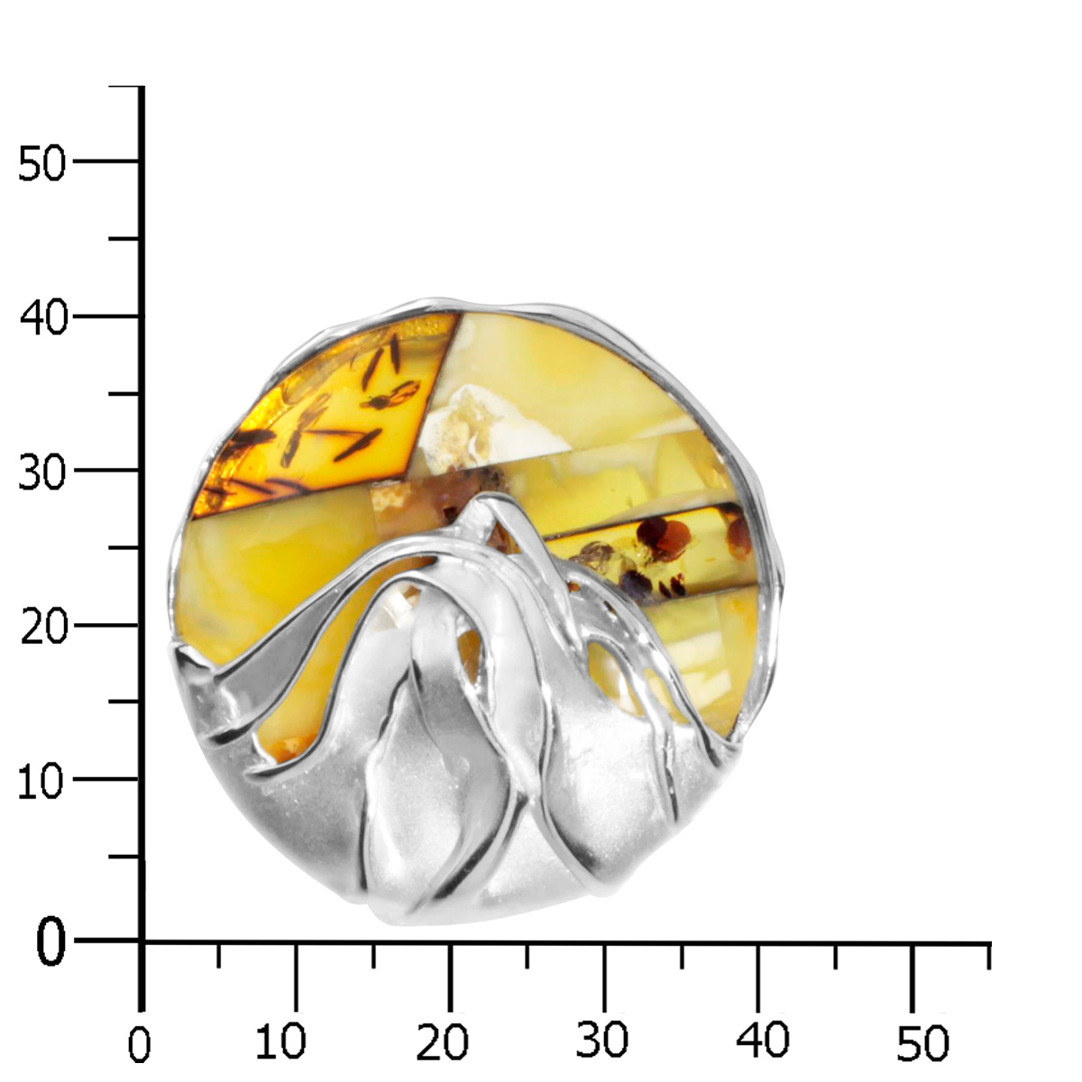 550947017K Anhänger-Gleiter Silber 925/000, Bernstein-Mosaik