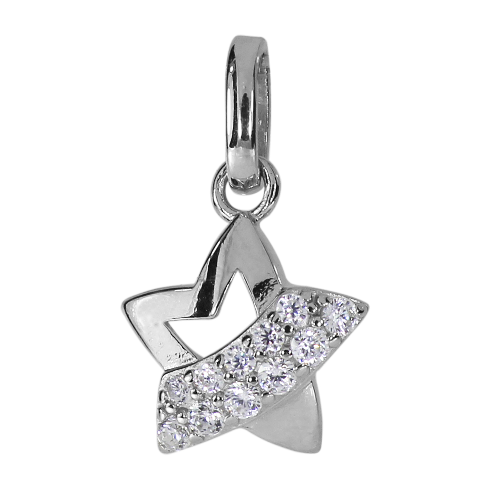 Anhänger "Stern", Silber 925/000, Zirkonia