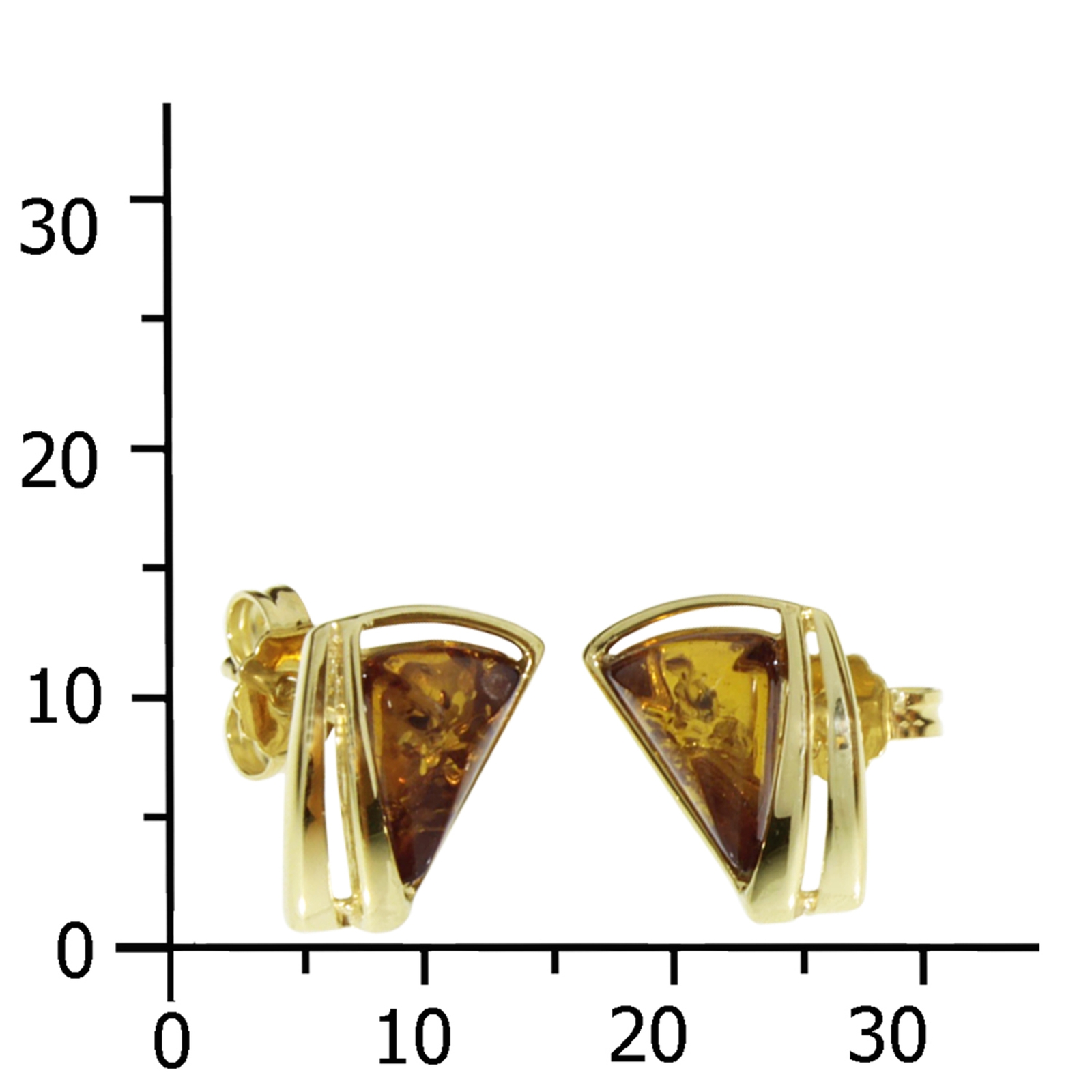 001-163081-0001k Ohrstecker Gold 333/000, Bernstein