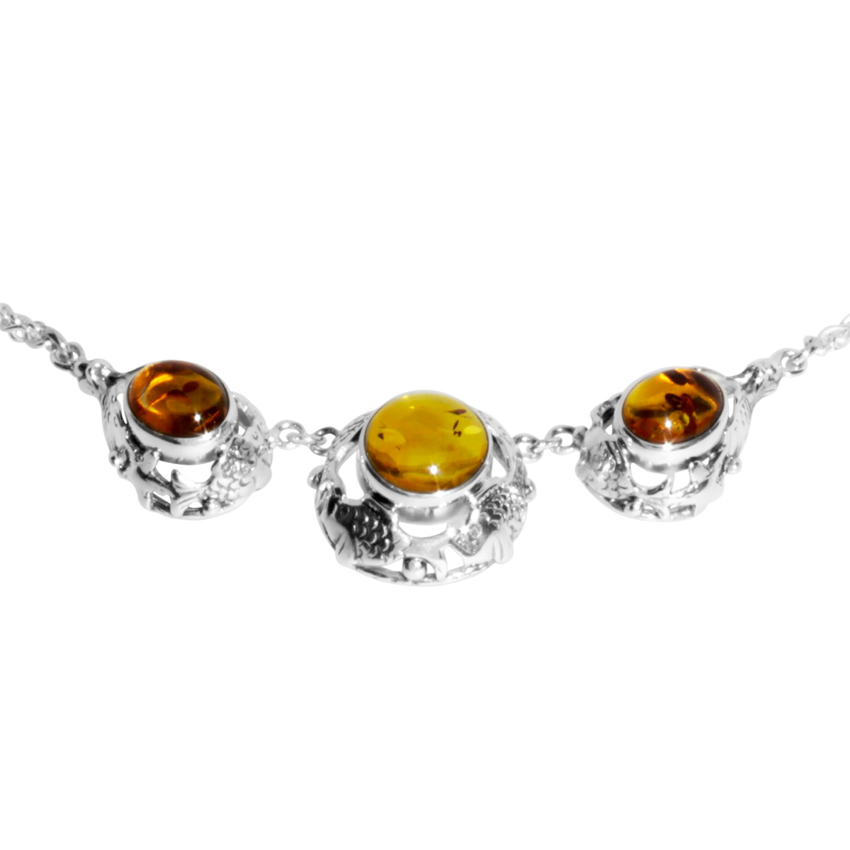 4250054222767 Collier Fischland Silber 925/000, oxyd., Bernstein