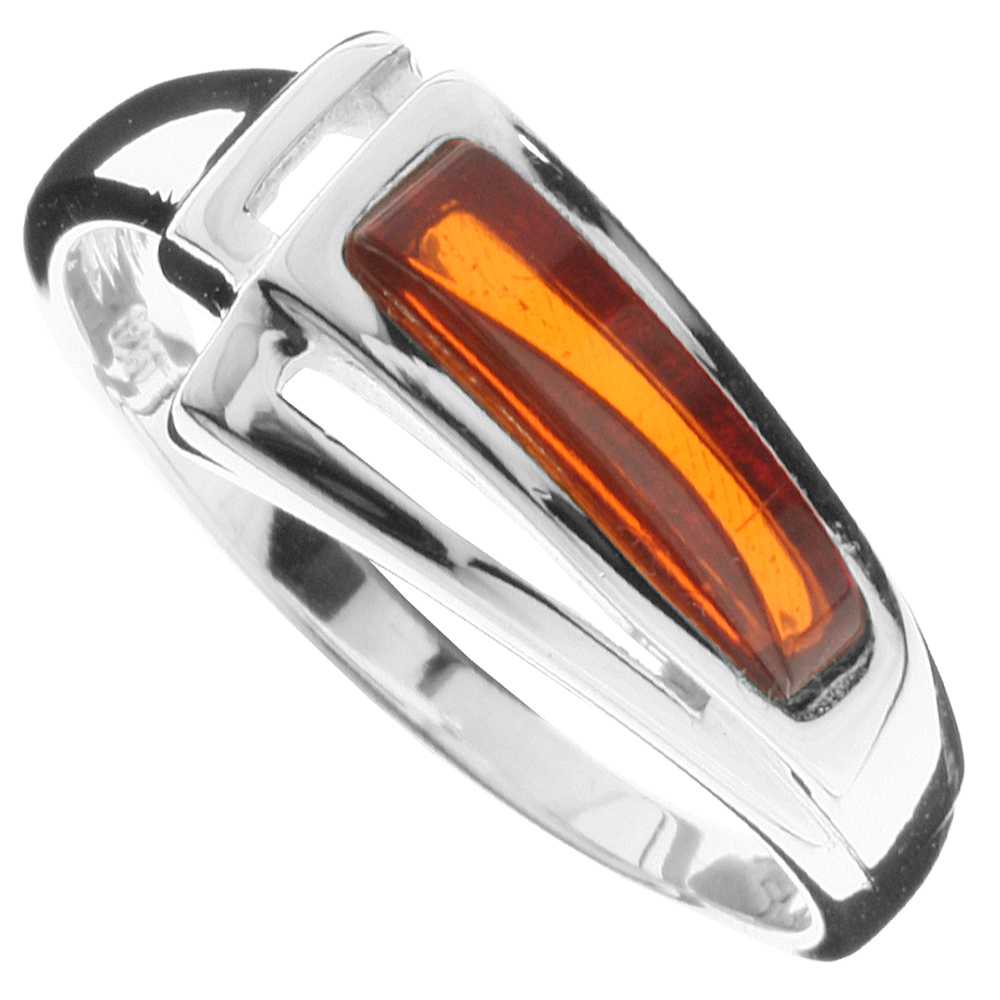 001-273091-0001 Ring Silber 925/000, Bernstein -Größe wählbar-