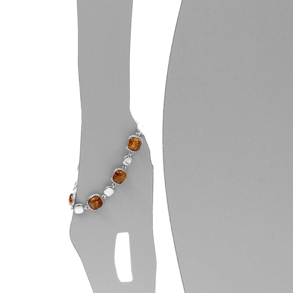 105-210080-0100s Armband, Silber 925/000, Bernstein