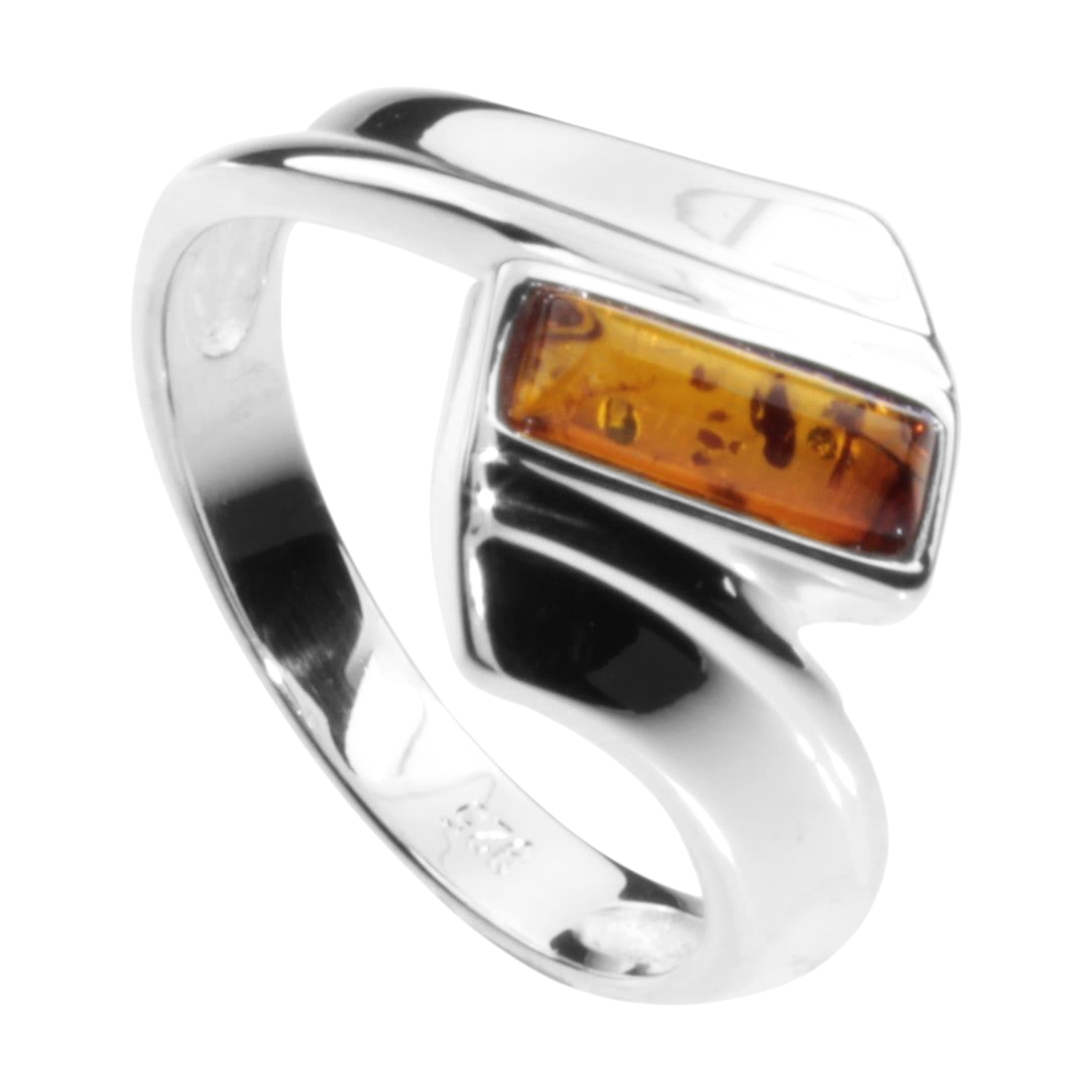 001-273374-0001 Ring Silber 925/000, Bernstein -Größe wählbar-