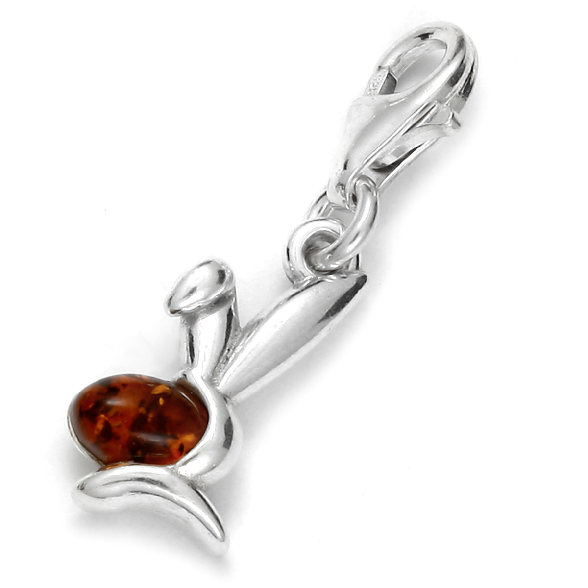 105-20CH09-0100XOd9cCUhXqwQN Charm Silber 925/000, Hase, Bernstein