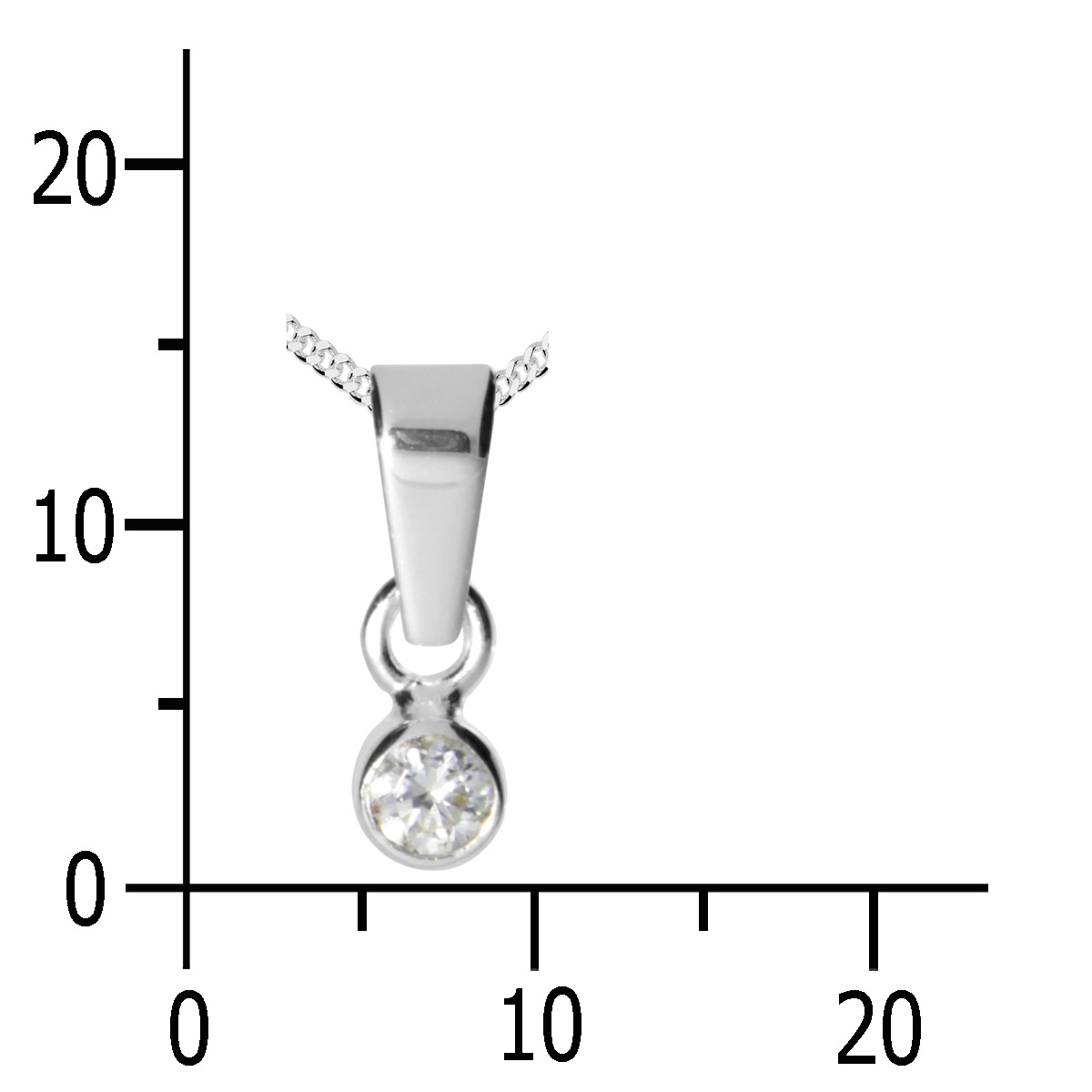 001-203642-A142k Kette mit Anhänger Silber 925/000, 42 cm, Zirkonia