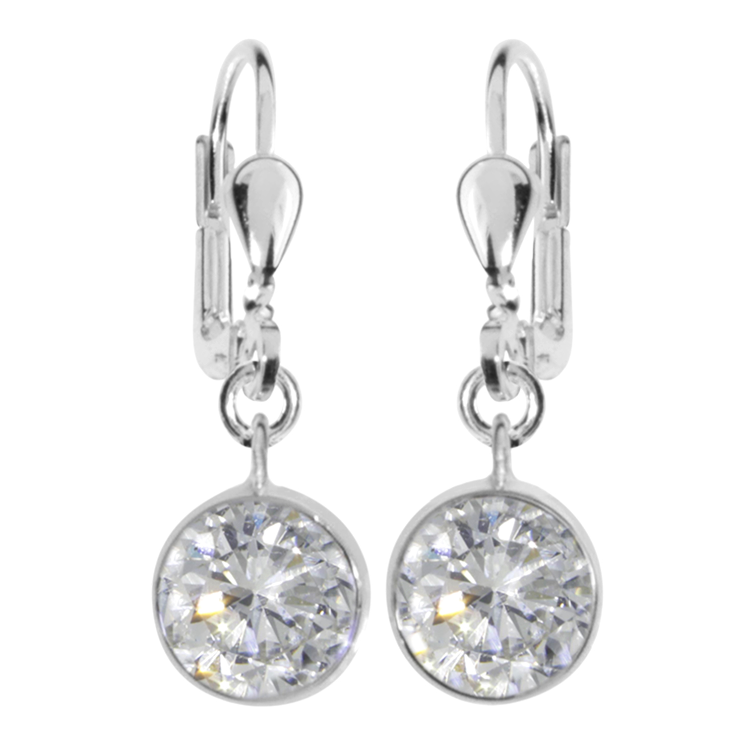 Ohrhänger Silber 925/000, Zirkonia, 8 mm