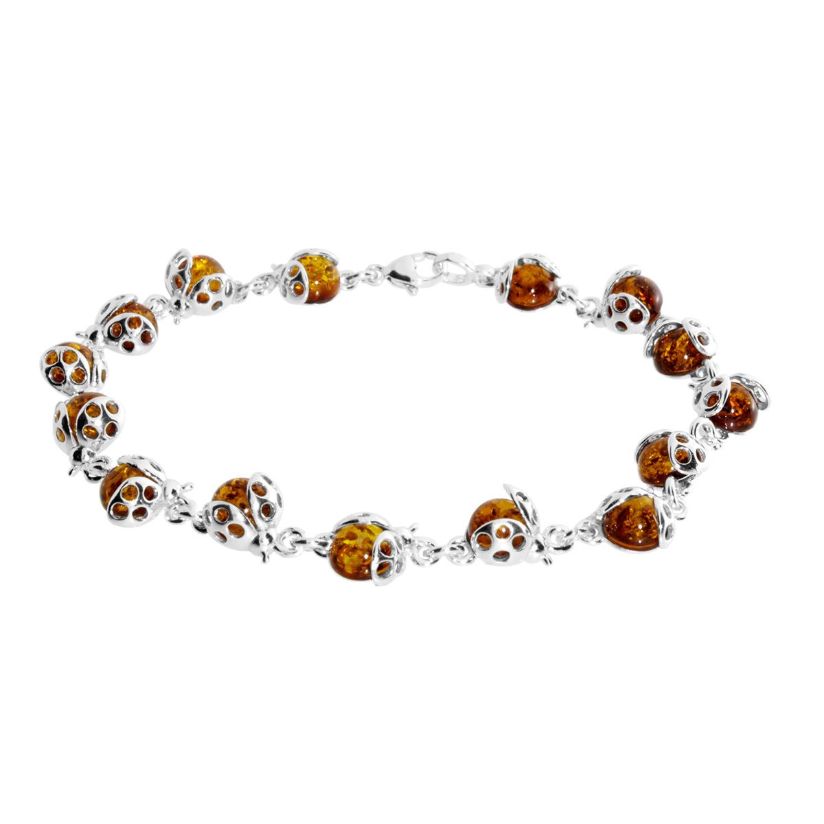 098-214392-01002 Armband, Silber 925/000, Bernstein