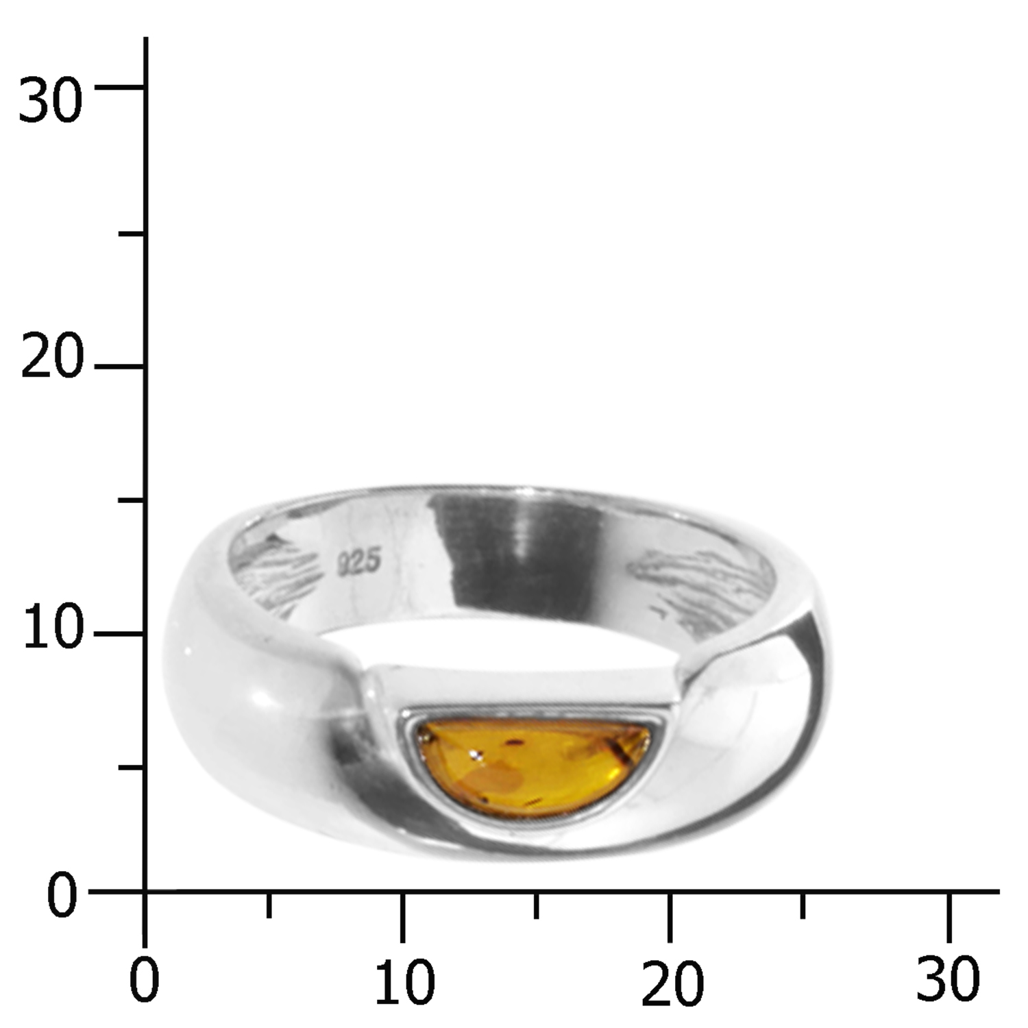 001-273372-0001k Ring Silber 925/000, Bernstein -Größe wählbar-