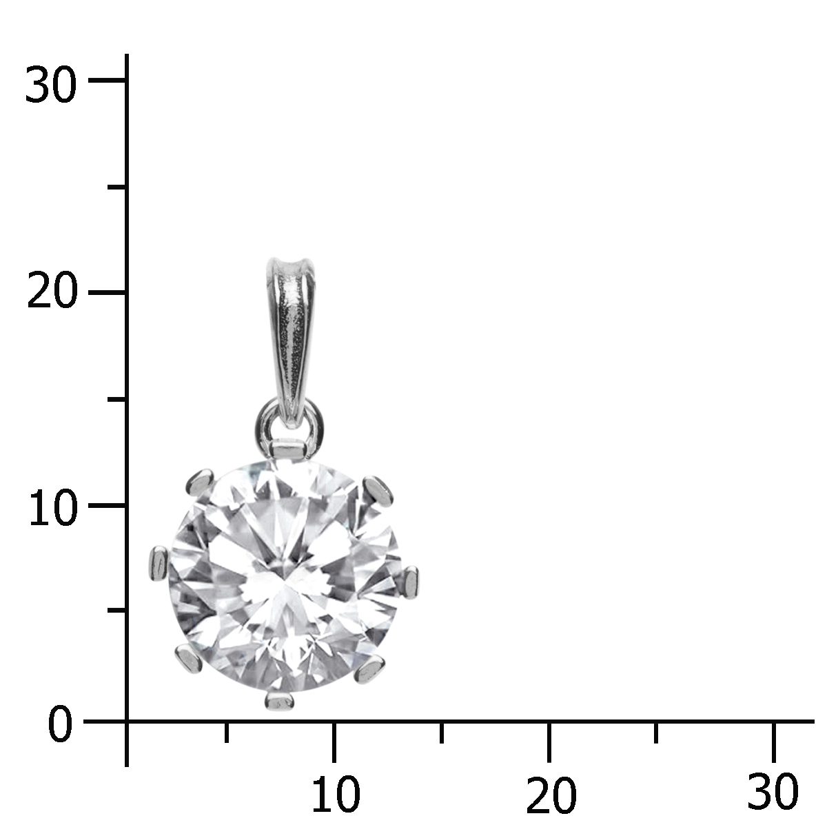 043-201672-0100k Anhänger Silber 925/000, Zirkonia, weiß