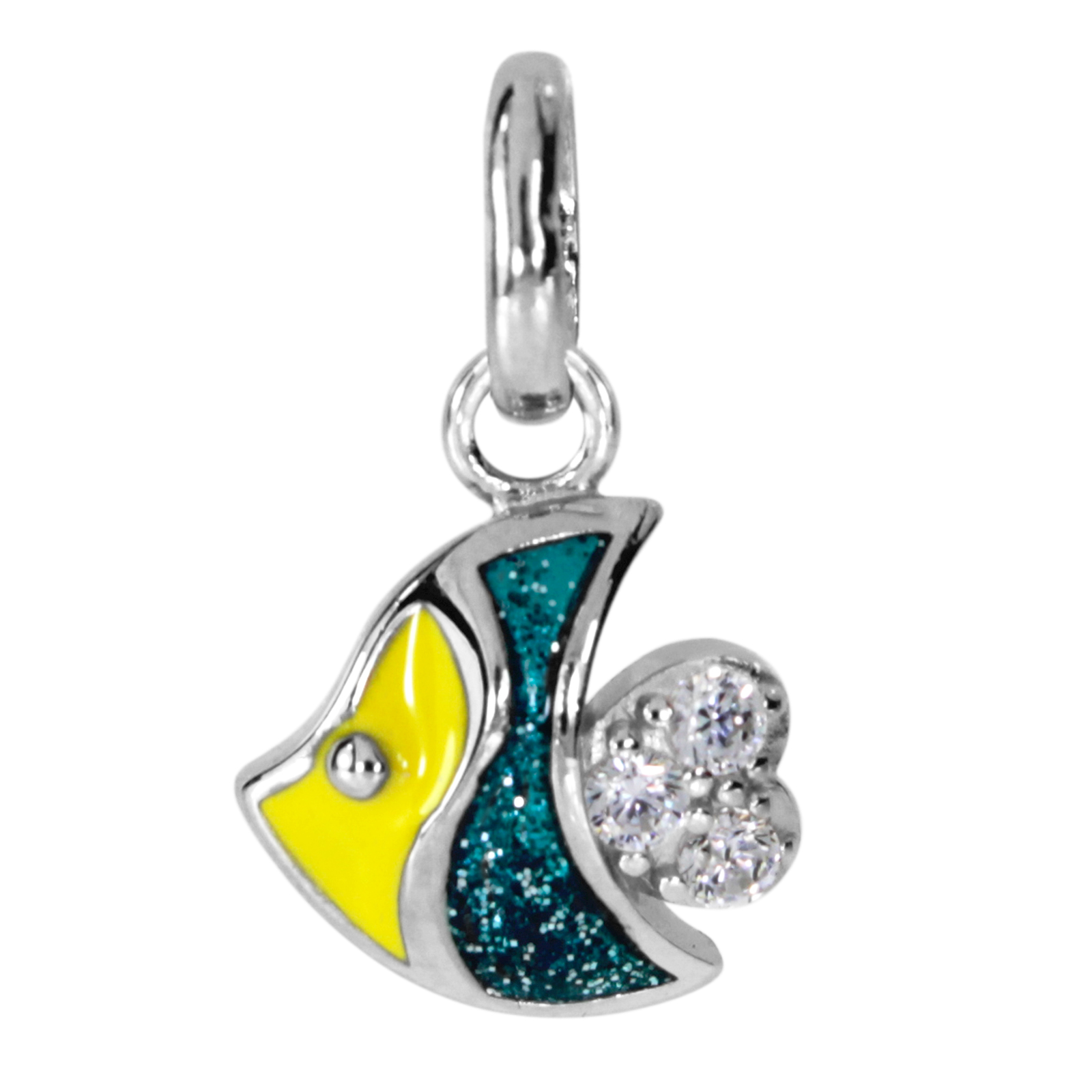 Anhänger "Fisch", Silber 925/000, Zirkonia