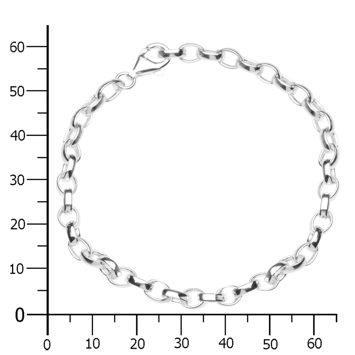 002-210004-0190k Charmsarmband, 19 cm,  Silber 925/000